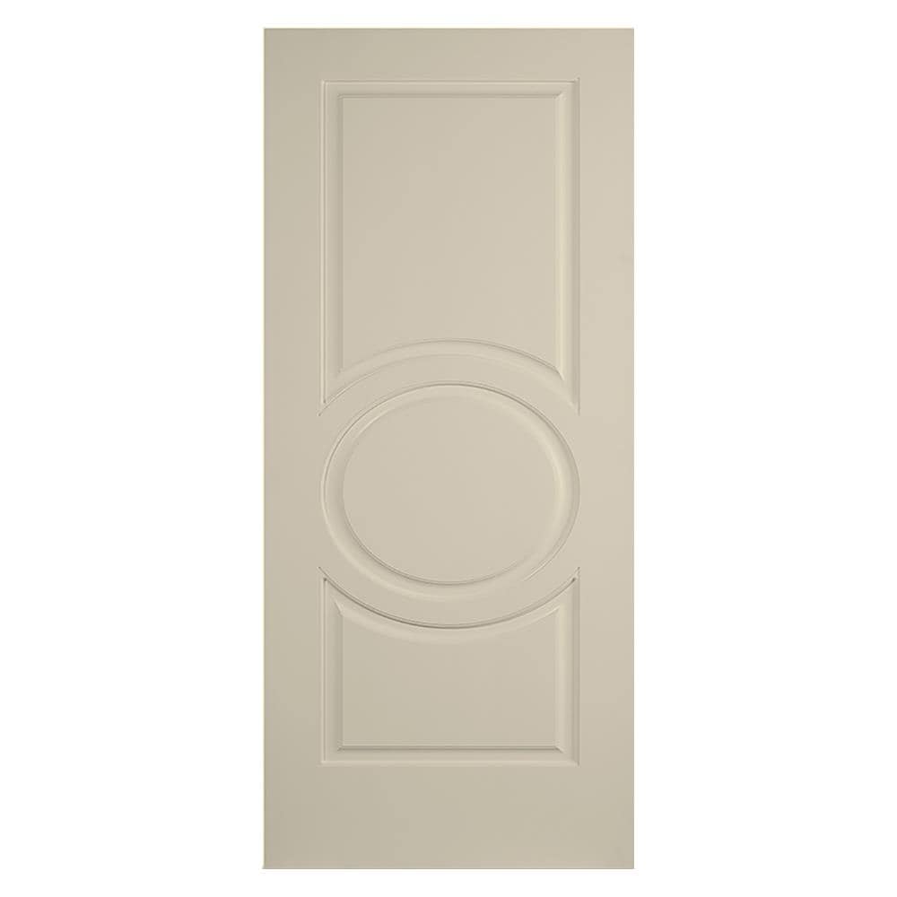JELD-WEN LOWOLJW225000024 C3340 32-in x 80-in 3-panel Round Top Solid Core Primed Hardwood Wood Slab Door