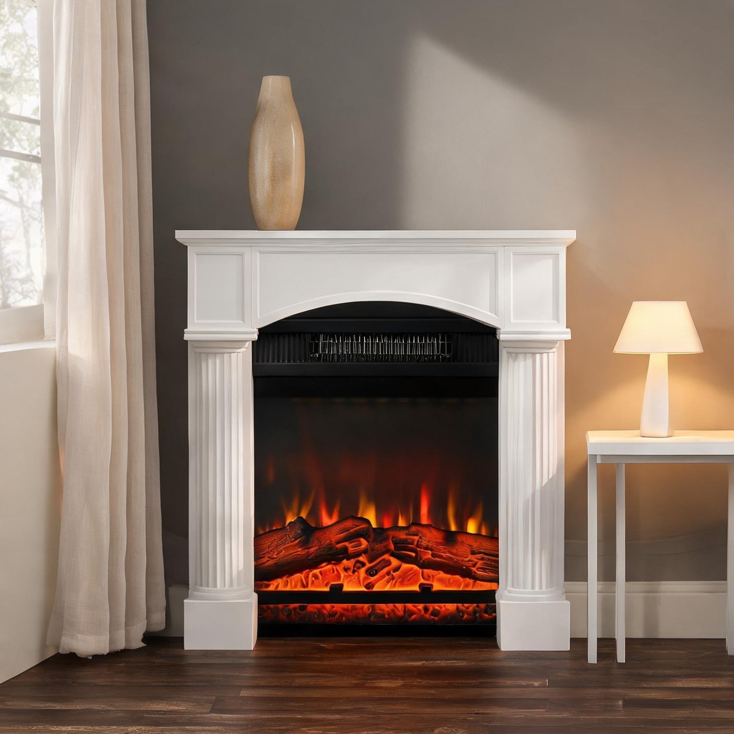 Mdf Led Insert Naturefalls White Fireplaces and Accessories with Functional Design 110 ...