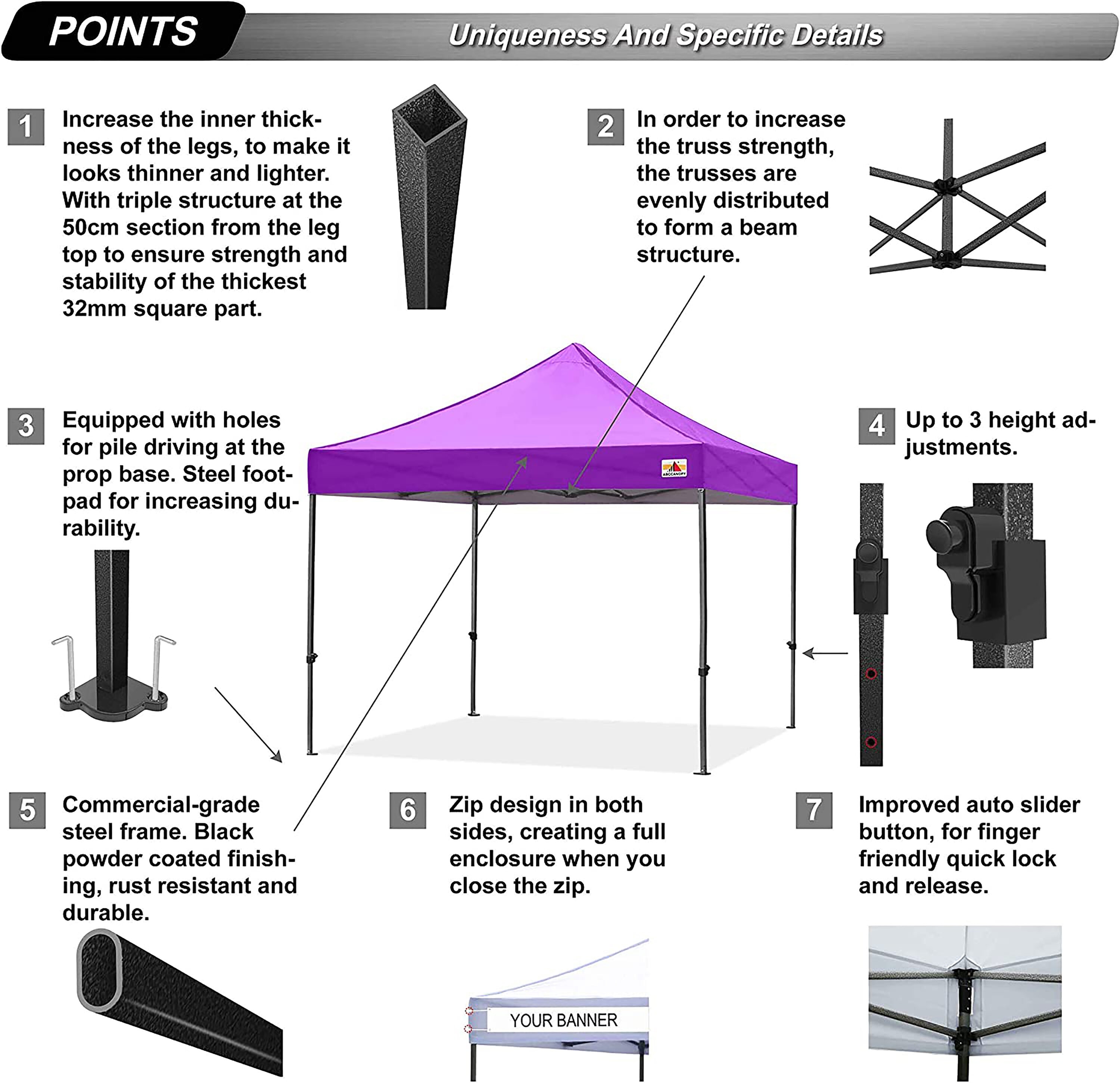 ABCCANOPY 10X10KK-PURPLE Canopies-Sl - View #4