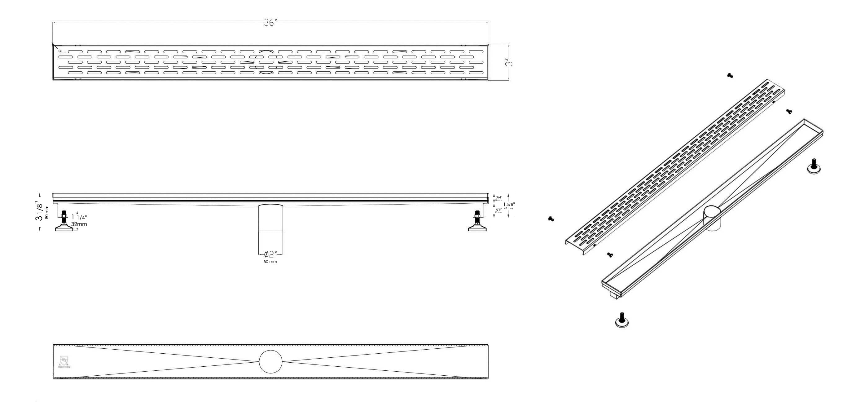ALFI ABLD36C-BM Drains-Flanges - View #9