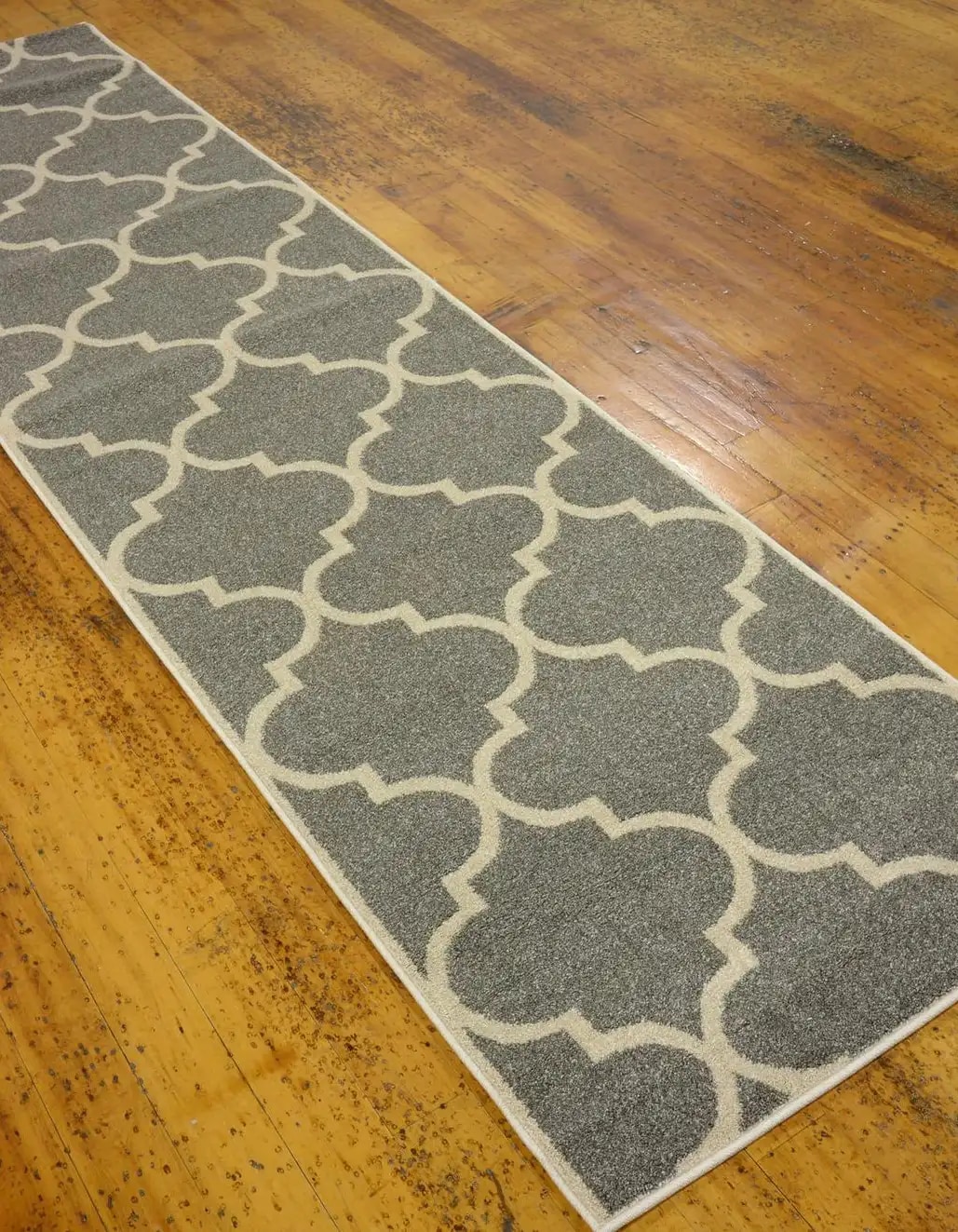 Unique Loom 3116147 Austin Trellis 3 x 10 (ft) Loomed Polypropylene Gray/Tan Rectangular Indoor Geometric Industrial Runner rug