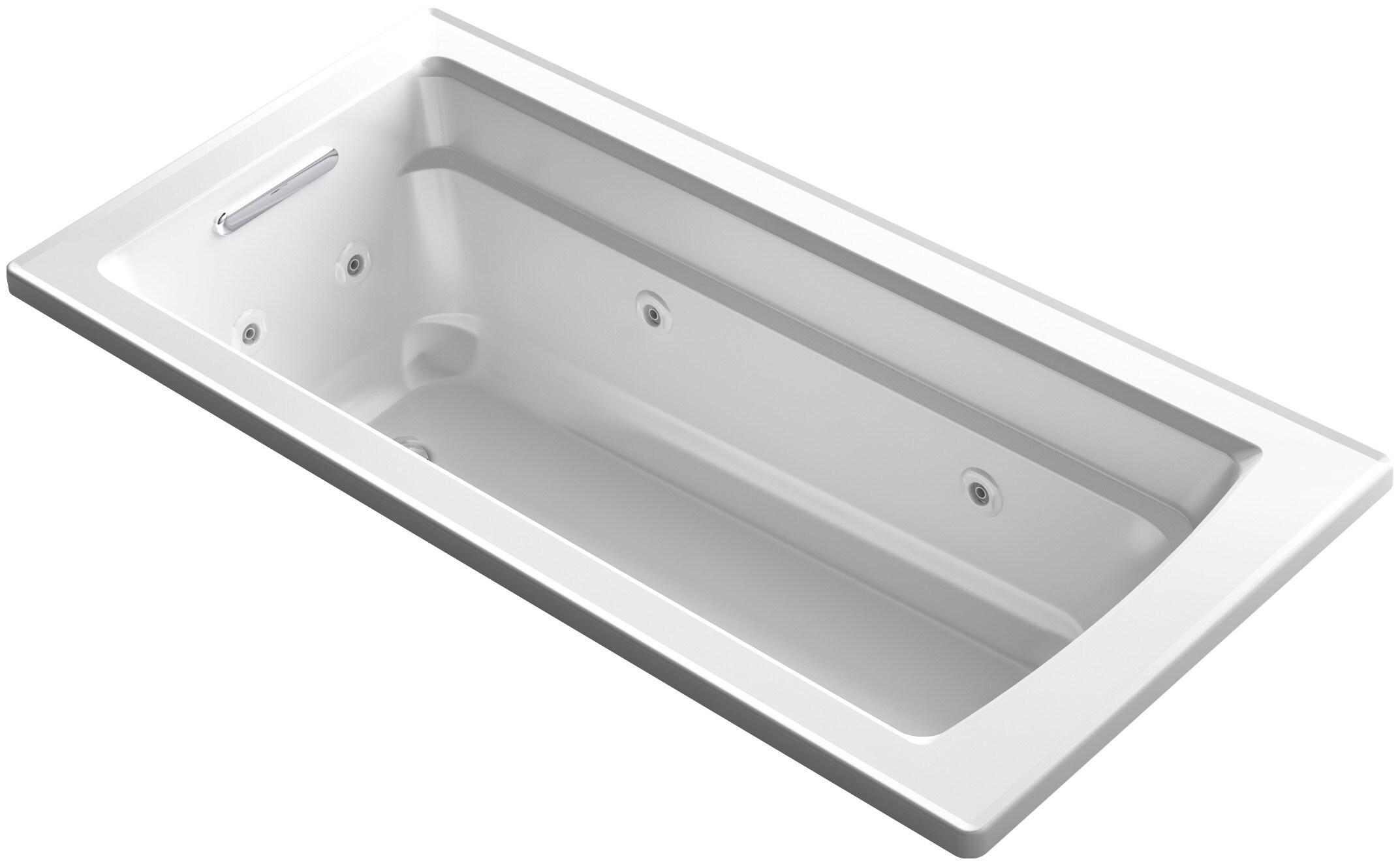 KOHLER 1949-0 Acher 32.0-Inches x 66.0-Inches White Acrylic Rectangular Drop-in Whirlpool tub ( Reversible Drain )