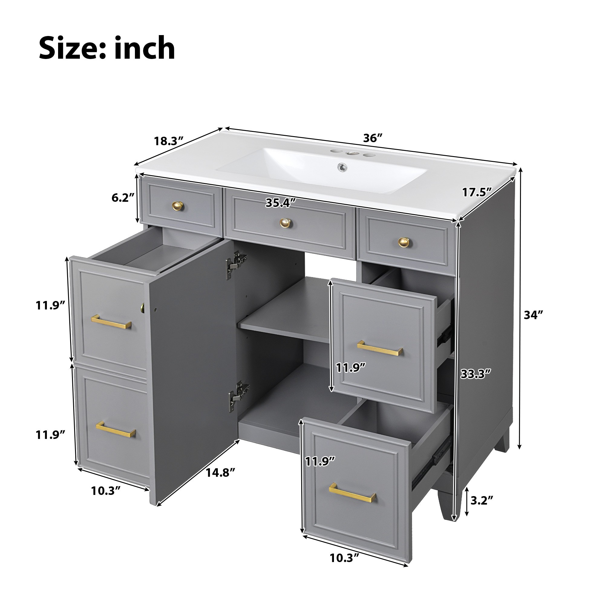 Dexmalle N729P255663E Bath-Vanity-Combo - View #4