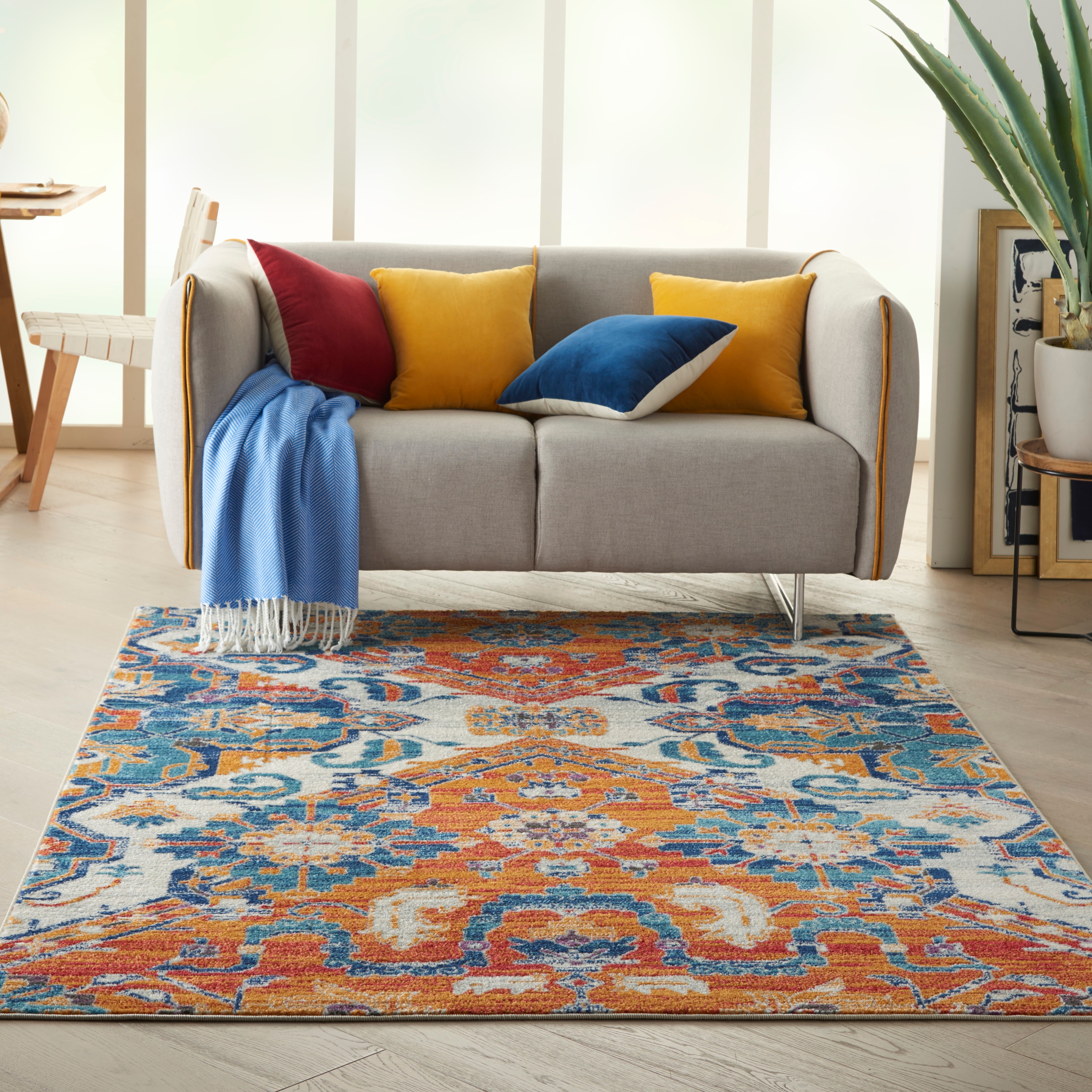 Nourison 99446766557 Passion 4 x 6 (ft) Loomed Polypropylene Multicolor Rectangular Indoor Abstract Area rug