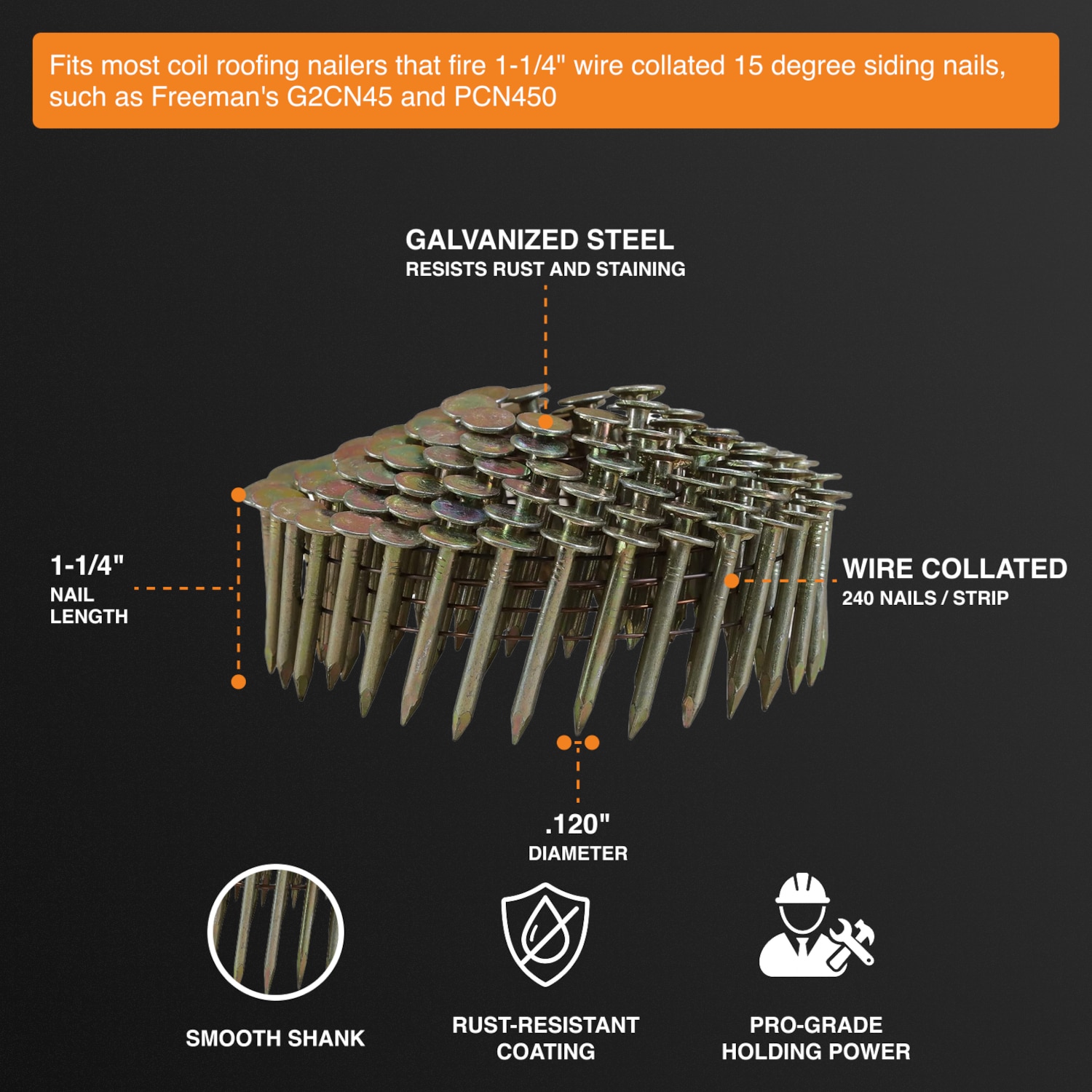 FREEMAN RN-125EG Roofing-Nails - View #2