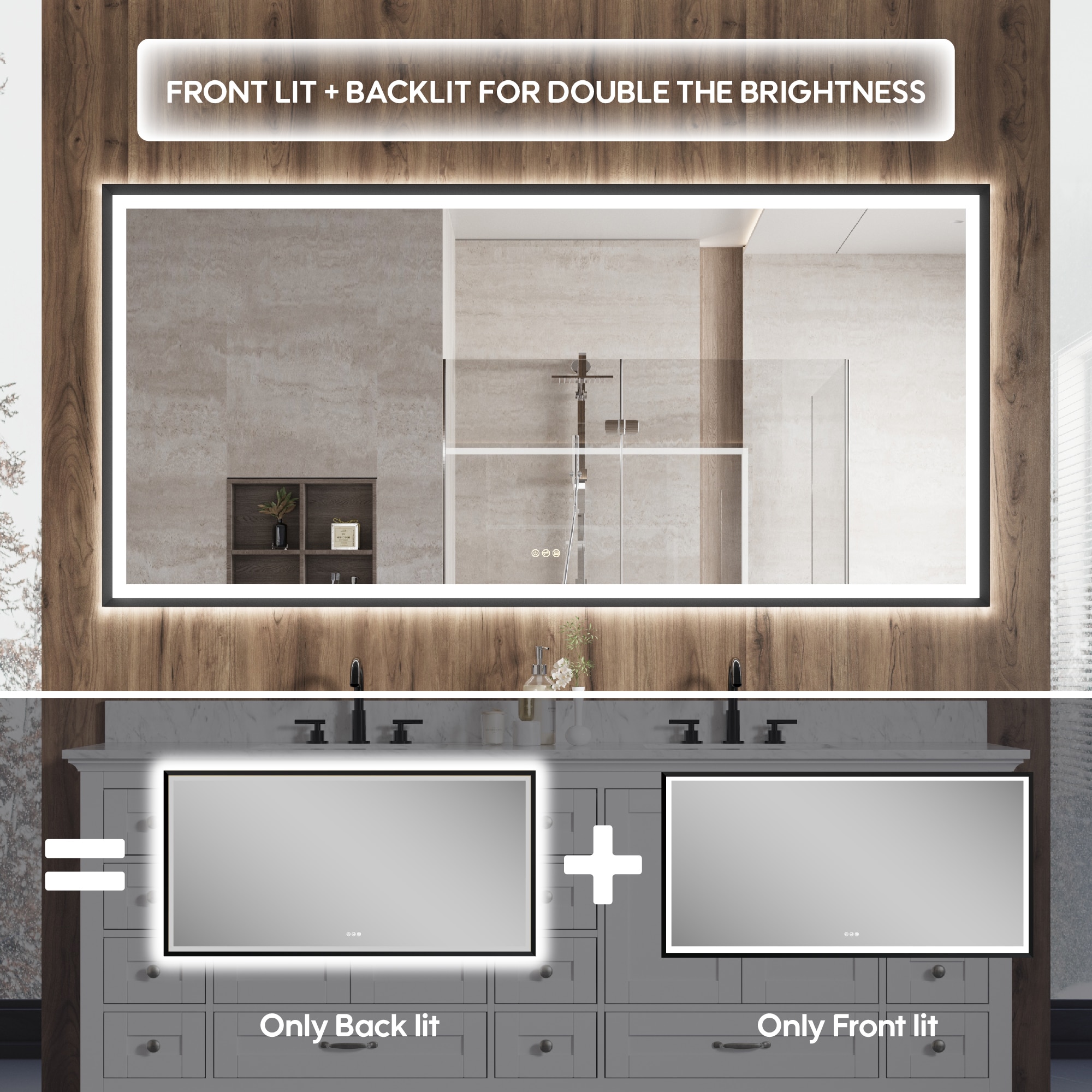 Forclover MRE-6F8440MB Framed-Bath-Mirrors - View #5