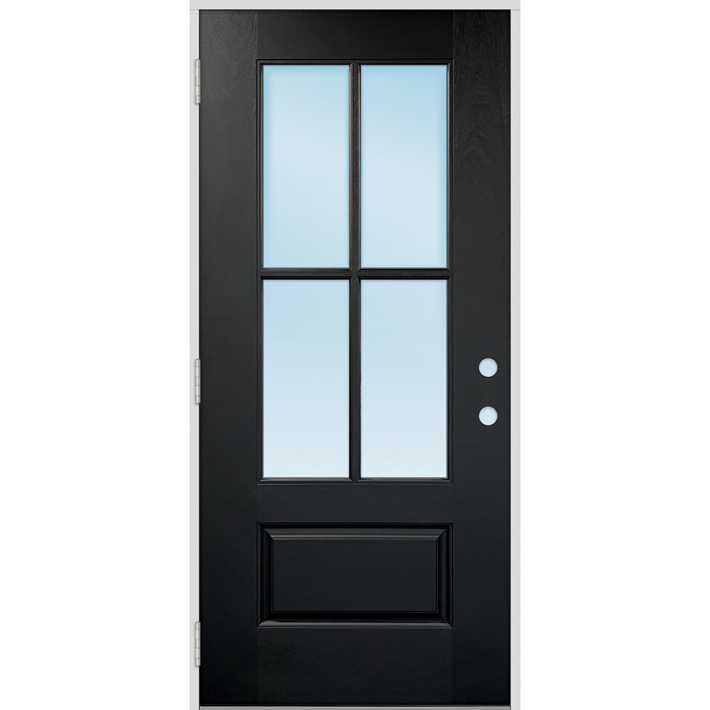 Greatview Doors FGK531SGL36R-6 36-in x 80-in x 6-9/16-in Fiberglass 3/4 lite Right-hand outswing Black Painted Front Door Insulating core