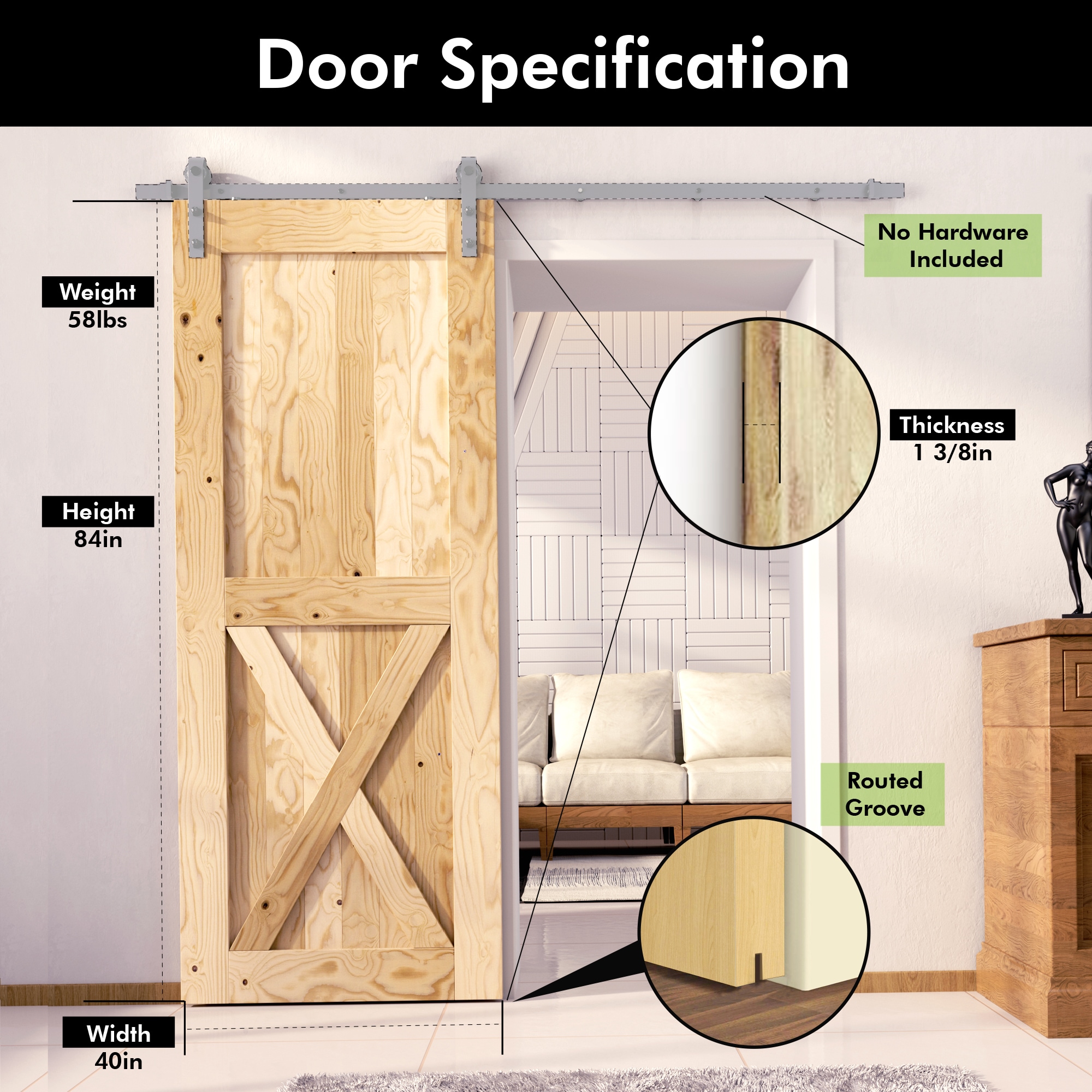 HOMACER HOMDR-4084-F Barn-Doors - View #7