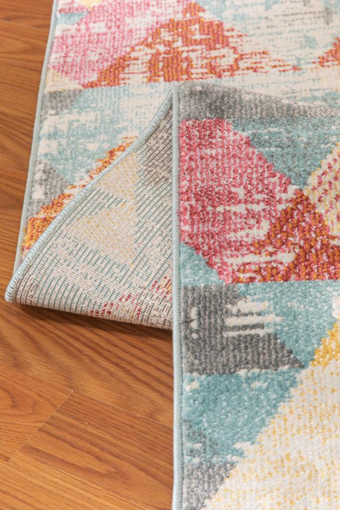 MSRUGS Geometric Vibrant Vintage Area Rug V107A Multicolour / 5' x 5