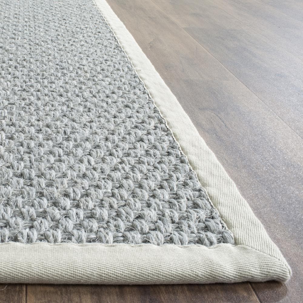 Hand-Knotted Silver & Grey Sisal 5' x 8' Area Rug