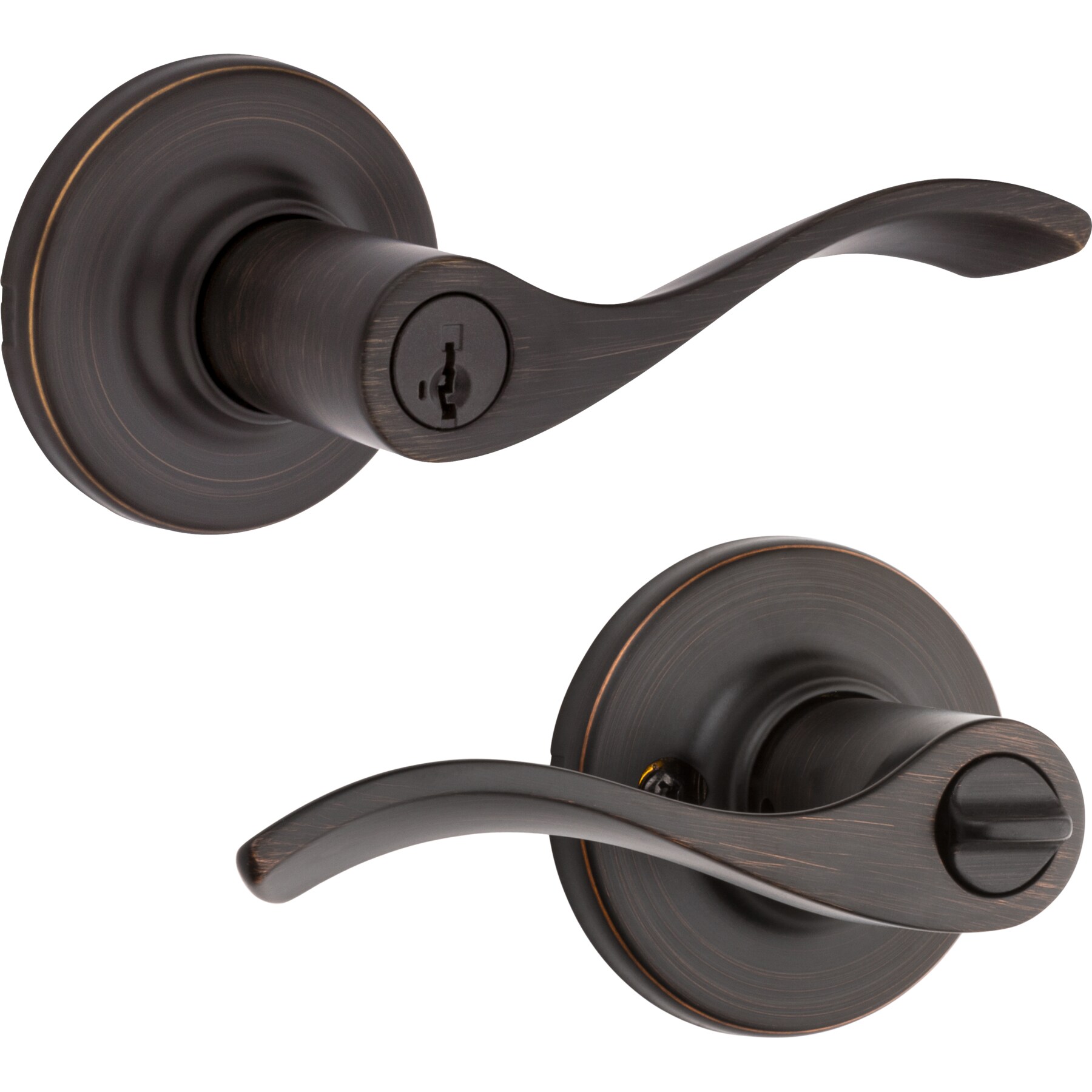 Balboa Bronze Venetian Exterior Entry Door Lever featuring SmartKey Security
