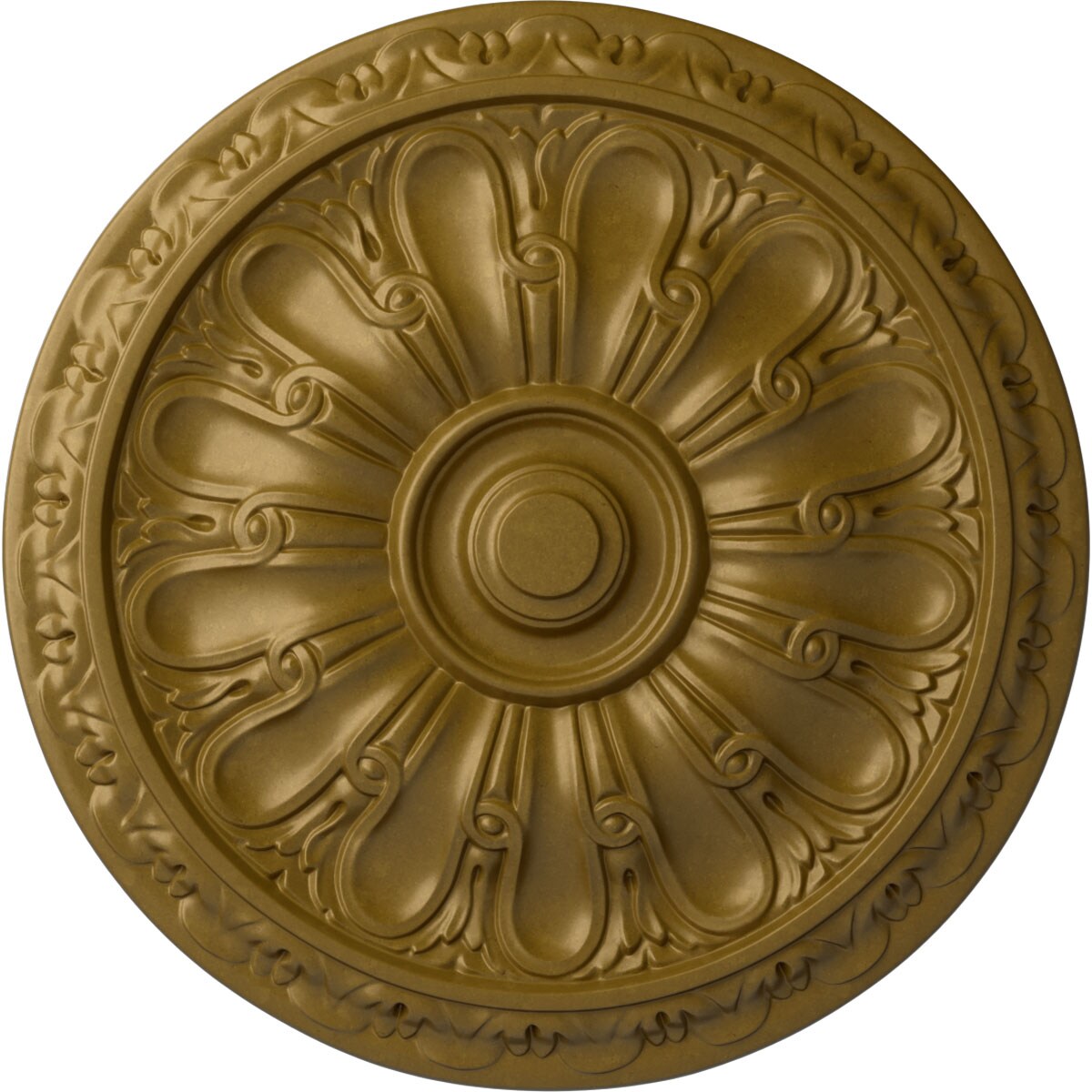 Ekena Millwork CM16KIGLS Kirke 15.75-in W x 15.75-in L Painted Gold Polyurethane Whole Ceiling Medallion