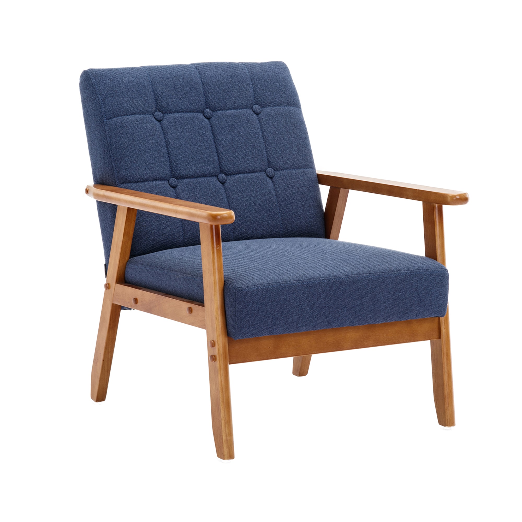 SINOFURN SYA370148YL Modern Navy Linen Accent Chair