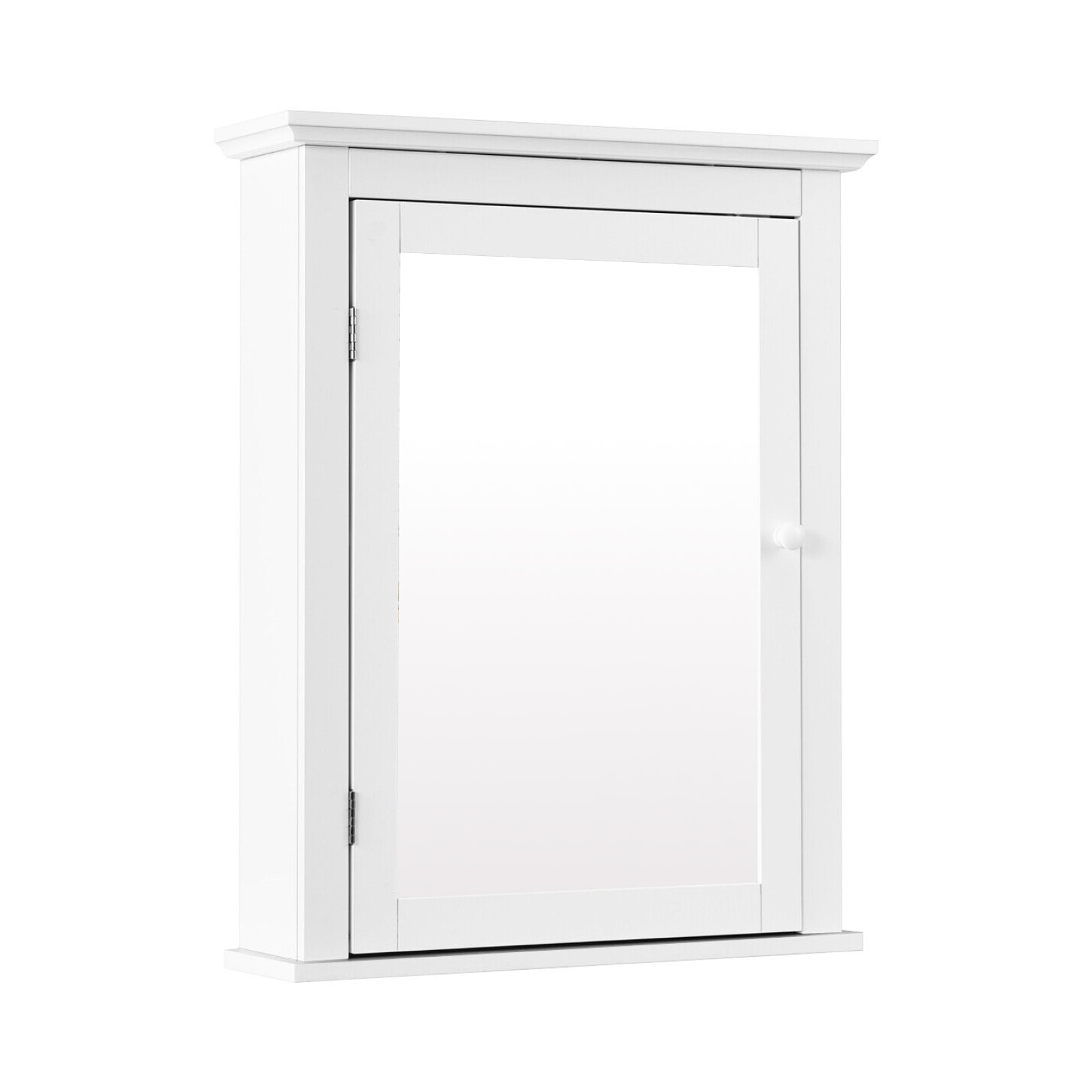 SUGIFT Wall Mounted Bathroom Mirror Cabinet with HD Glass Door Adjustable Shelves Medicine Storage Organizer for Bath Powder Room - White