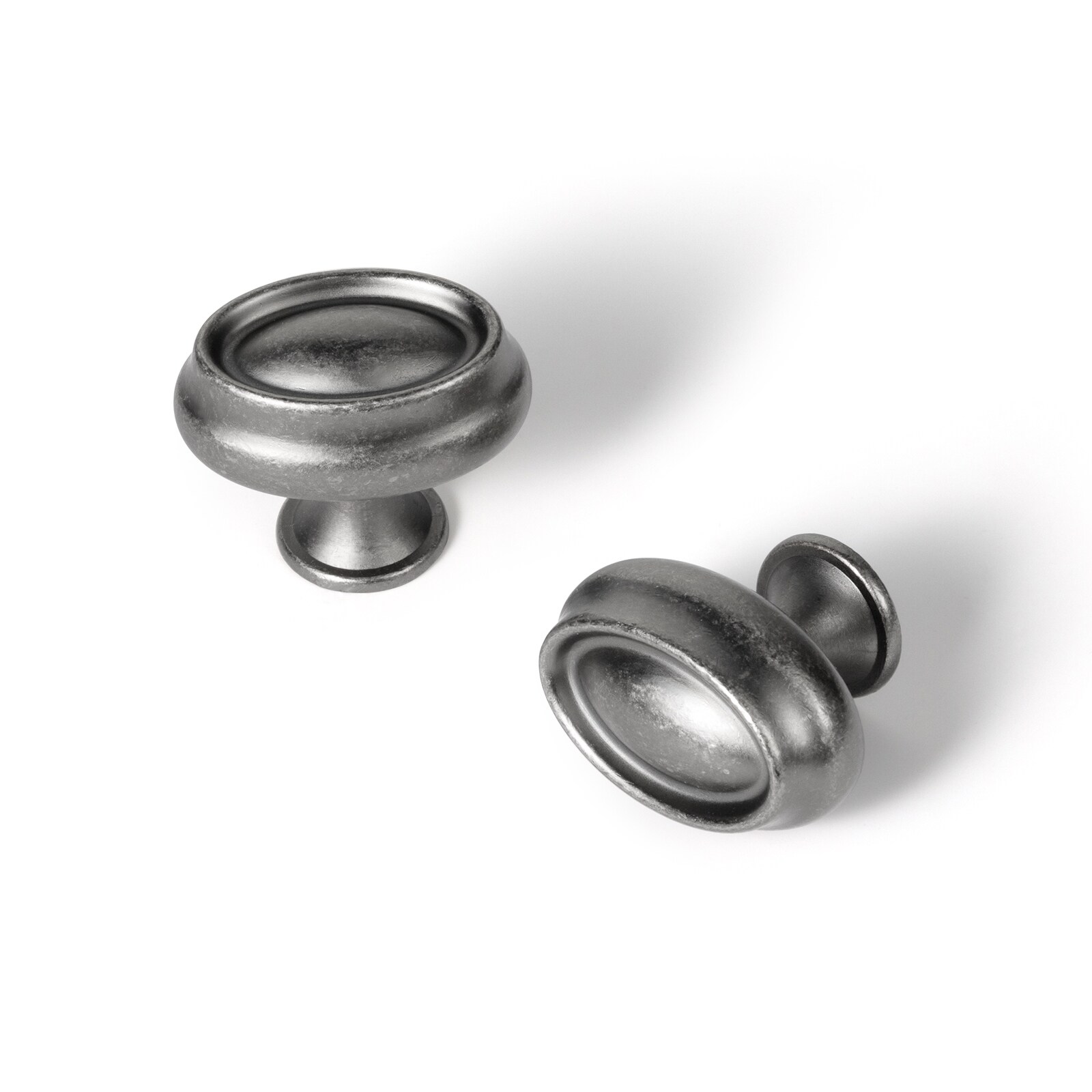 Miaokesen 9265GN-KNOB-12 1-2/5-in Antique Silver Round Classic Cabinet Knob 12 -Pack
