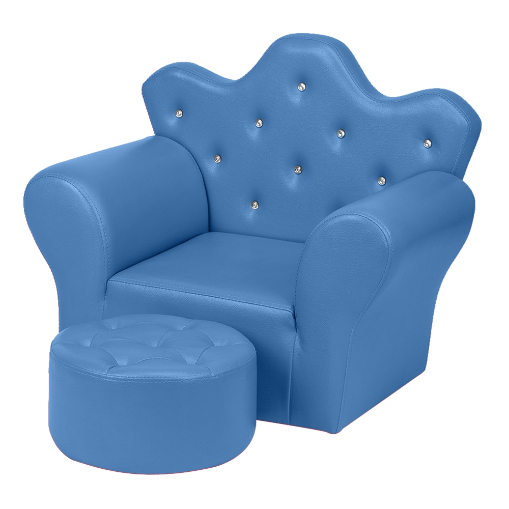 Winado 732495129477 18.9-in Blue Upholstered Stackable Kids Accent Chair