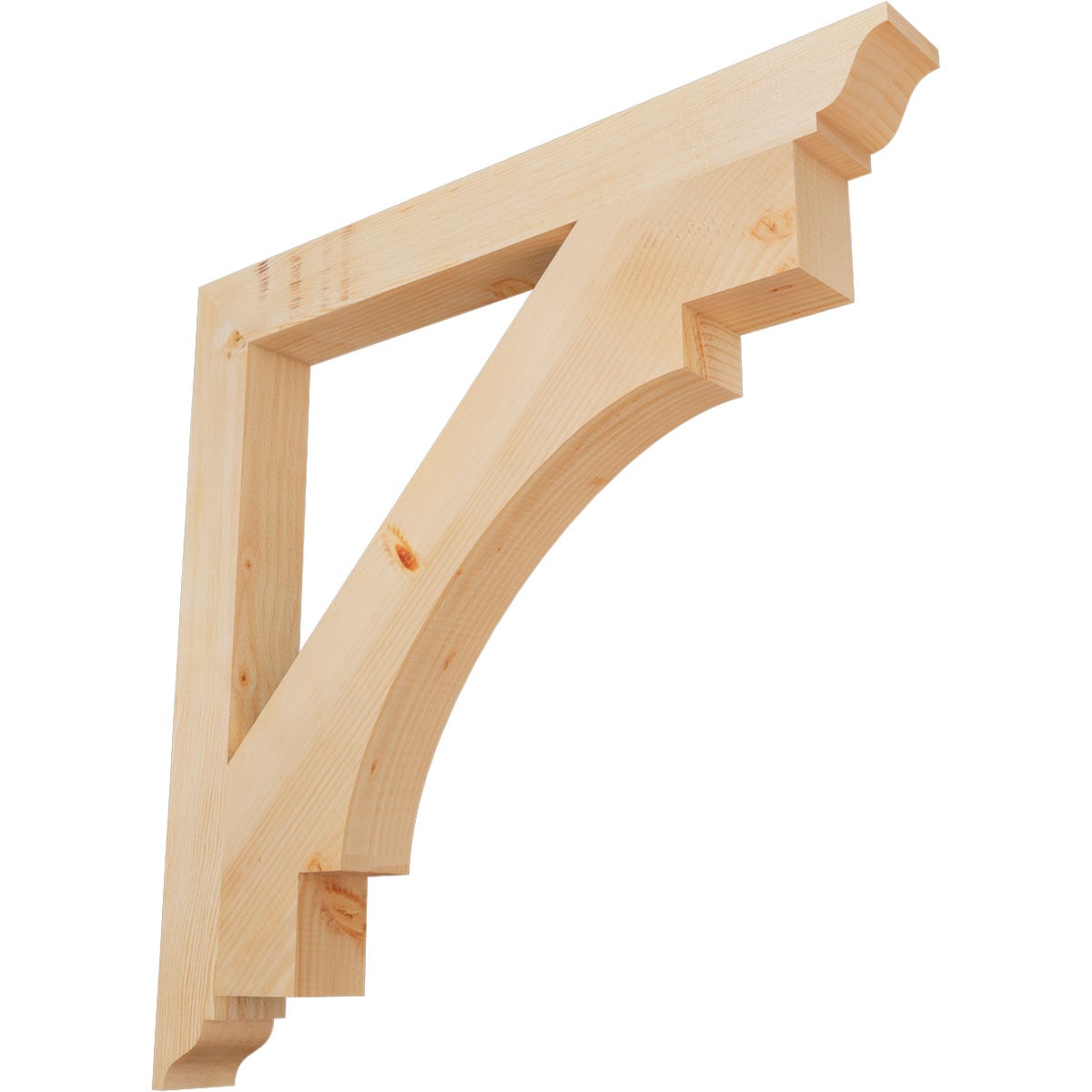 Ekena Millwork BKT04X38X38MRC01SDF Merced traditional smooth 3-1/2-in x 38-in x 38-in Douglas fir Brown Wood Standard bracket