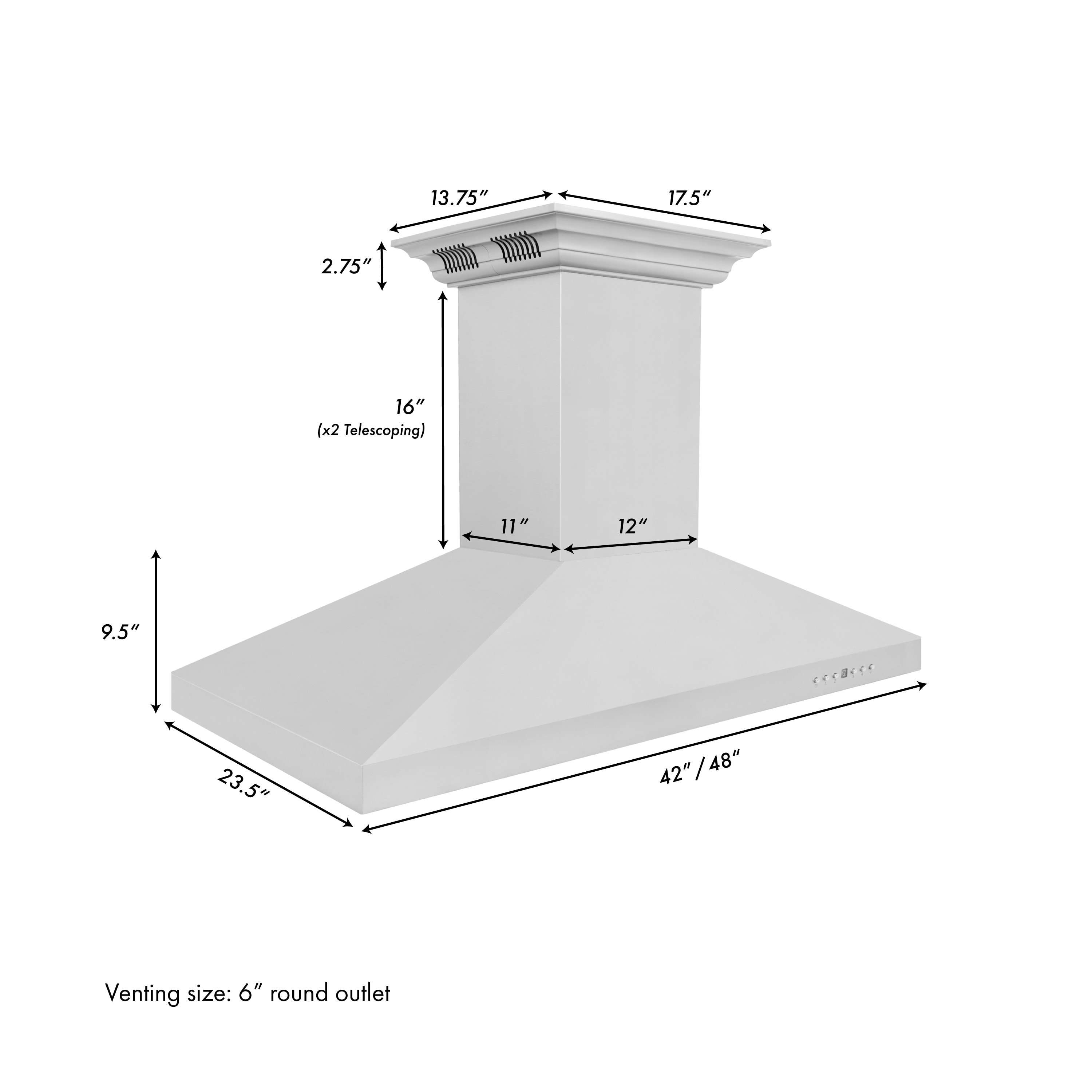 ZLINE KITCHEN & BATH KL3ICRN-BT-48 Island-Range-Hoods - View #4