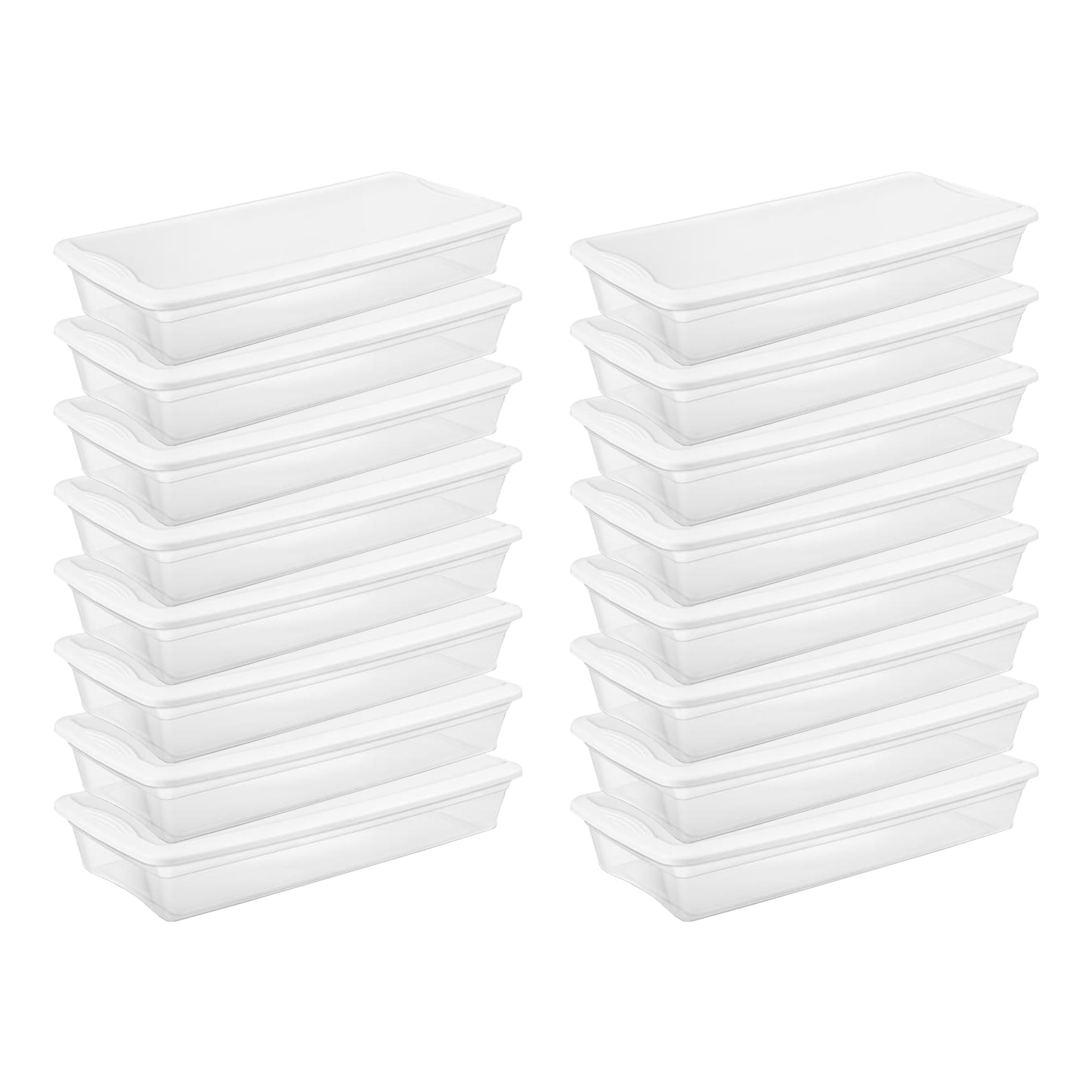 Sterilite 2-Pack 17.6-in W x 13.7-in H x 31.25-in D Flat Gray Plastic  Stackable Bin in the Storage Bins & Baskets department at