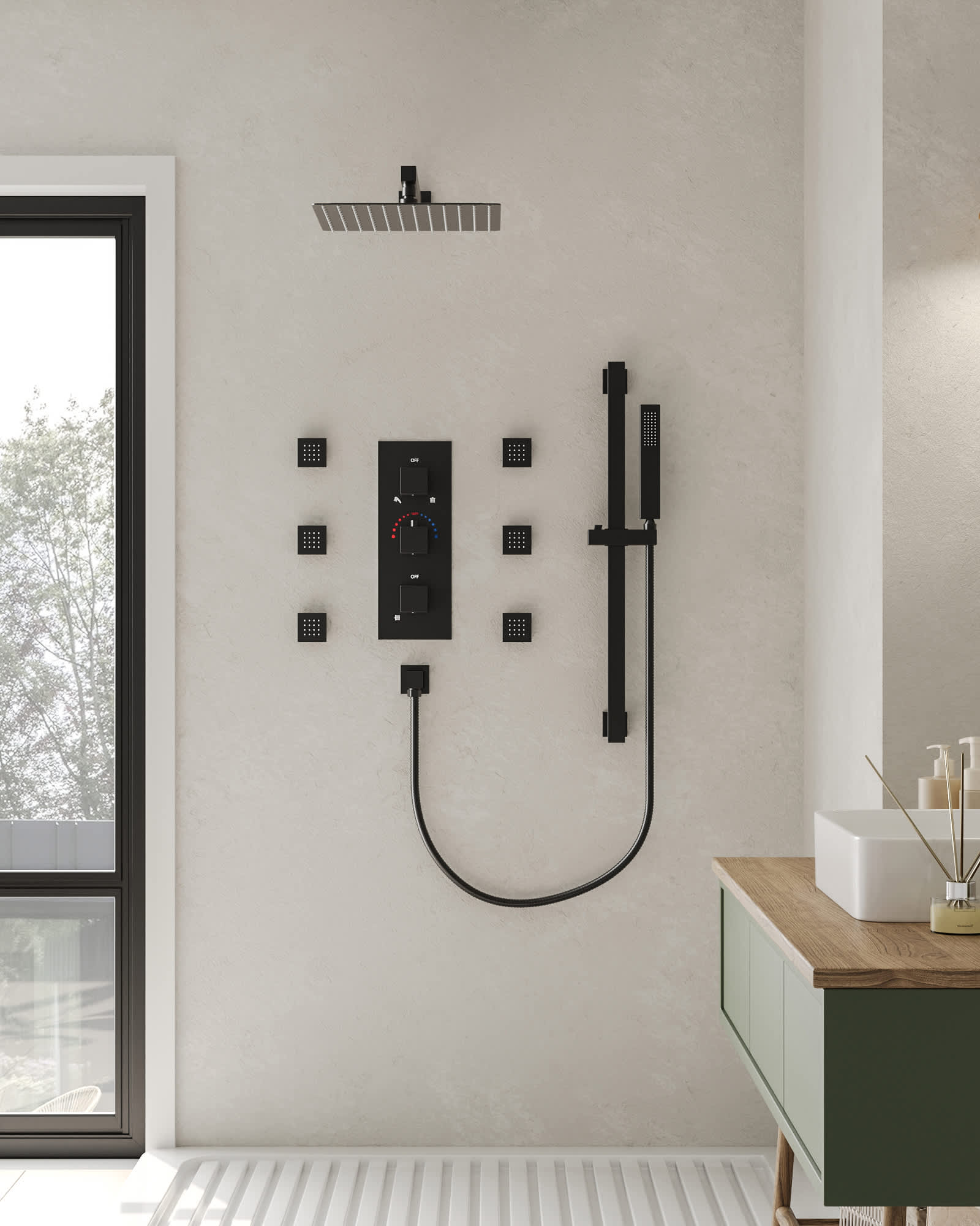 EVERSTEIN SFS-1016-BK12 Tub-Shower-Faucets - View #13