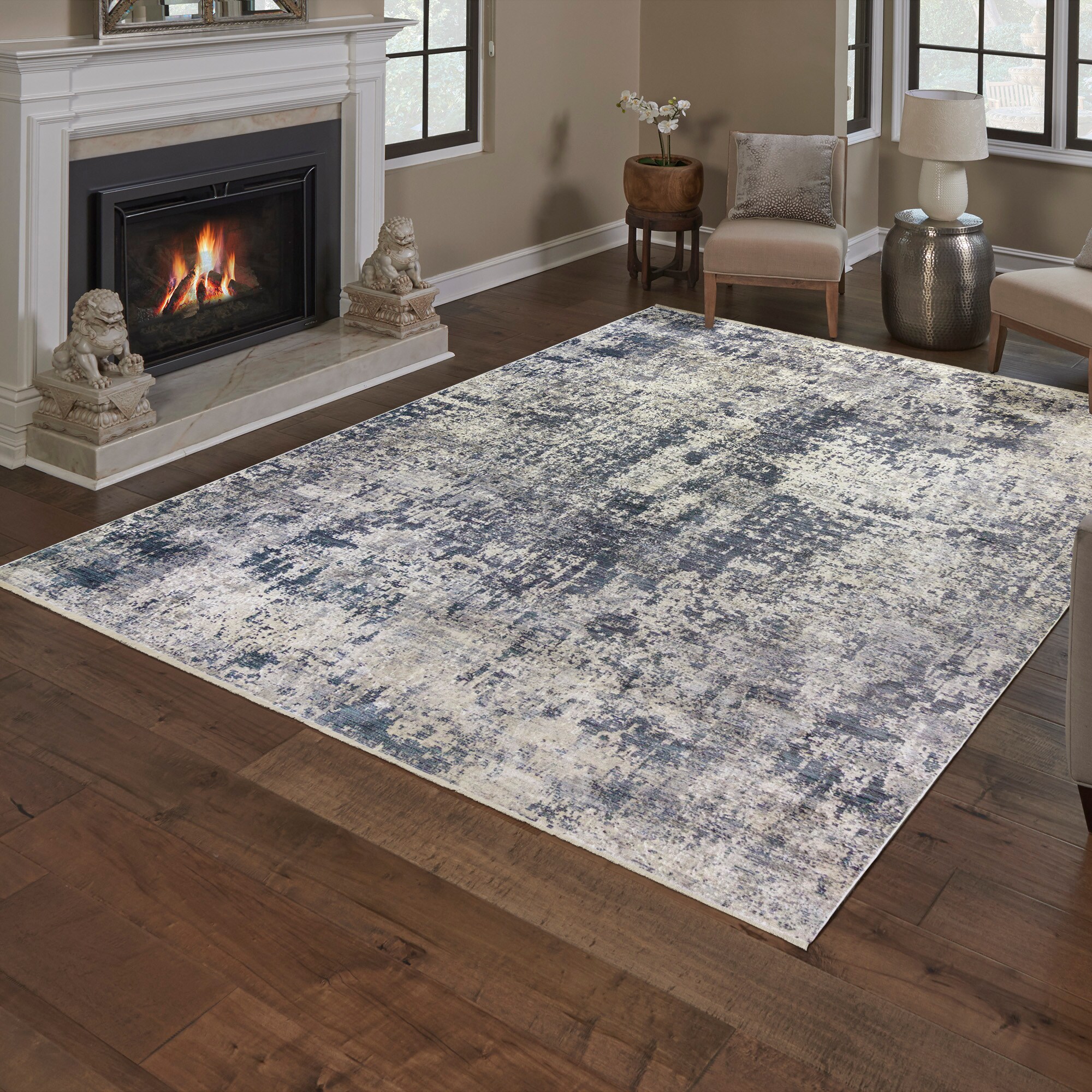 GERTMENIAN Asteria 8 x 10 Gray Indoor Abstract Area Rug at Lowes.com