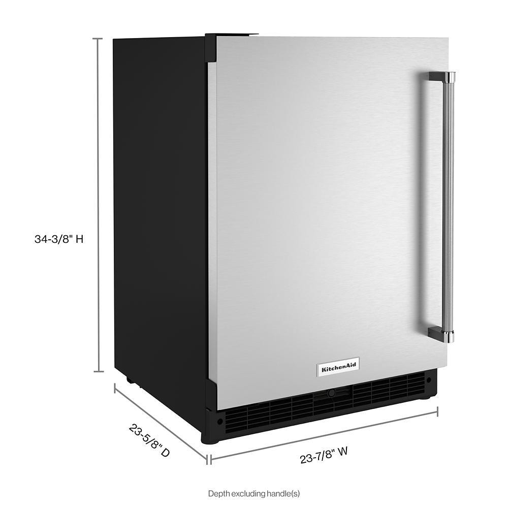 KitchenAid 5-cu ft Standard-depth Built-In Mini Fridge (Black  Cabinet/Stainless Door) ENERGY STAR in the Mini Fridges department at