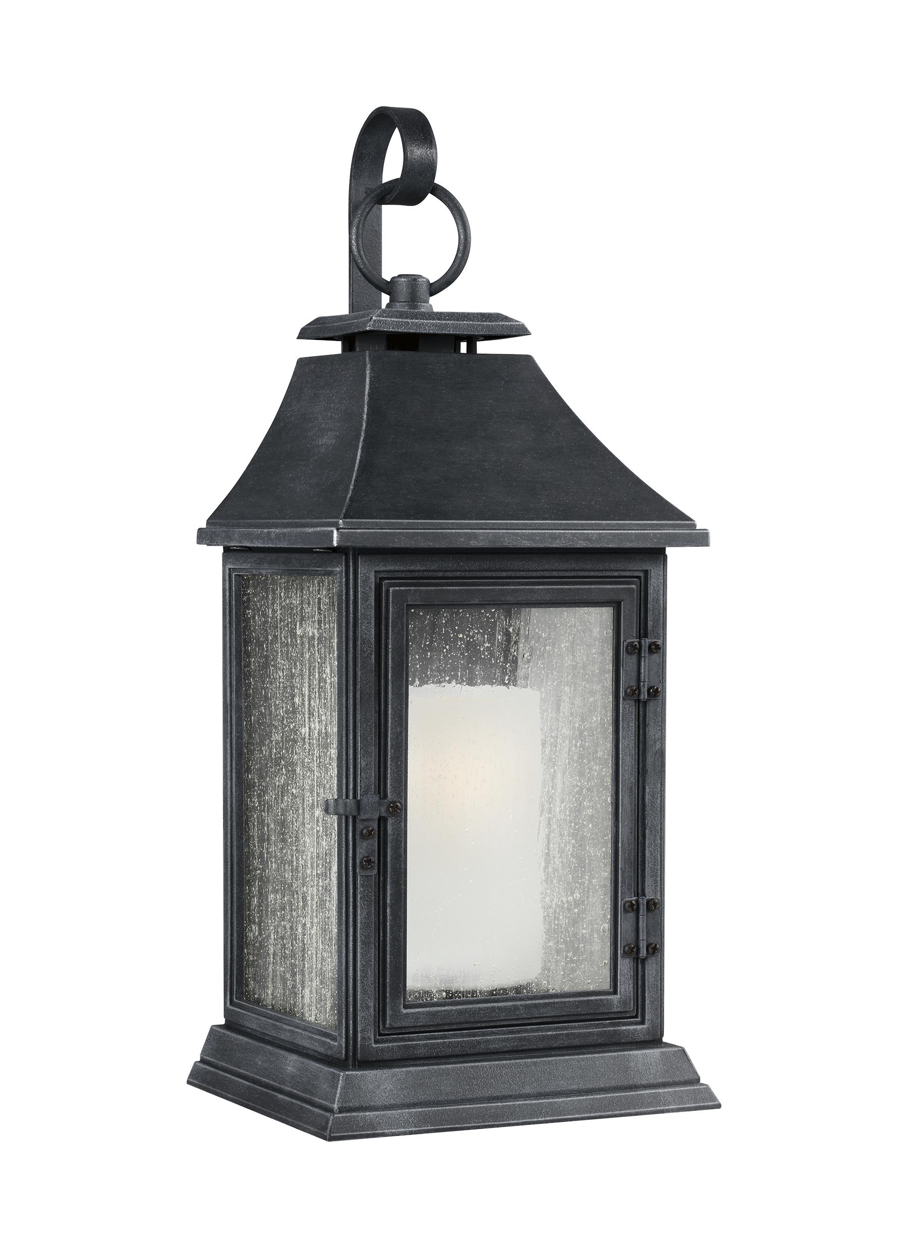 Generation Lighting OL10600DWZ Shepherd 7-in W 1 -Light Black Transitional Wall Sconce