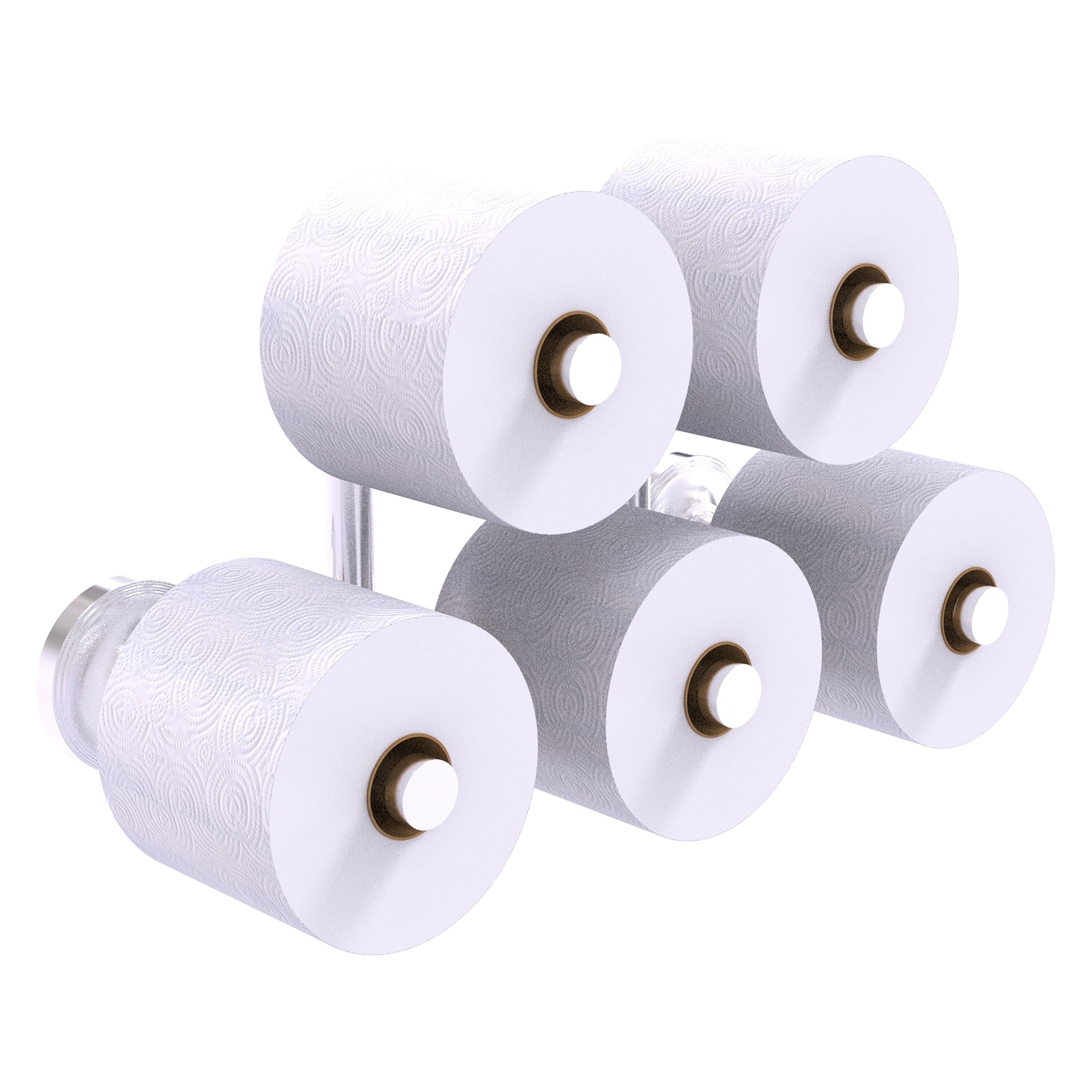 Allied Brass PR-24-5-SCH Prestige Regal Satin Chrome Wall mount Double post Toilet Paper Holder 5 -Rolls