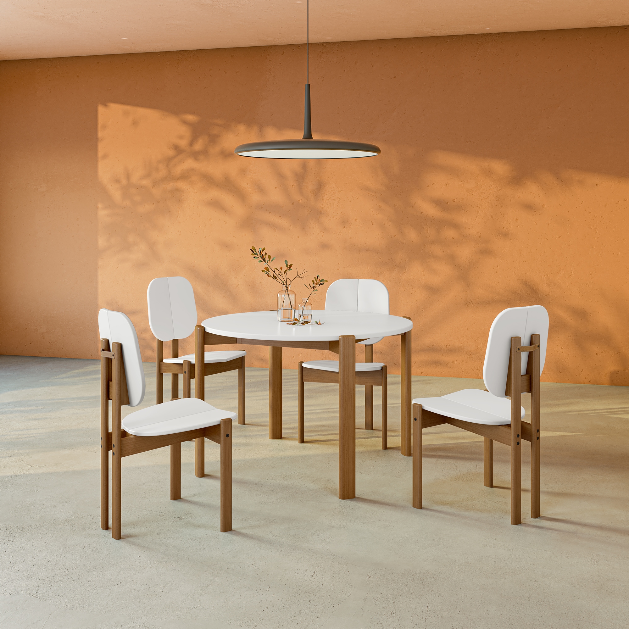 Manhattan Comfort 4-DT-82705-WH Matte White Contemporary/Modern Dining Room Set with Rectangular Table ( Seats 4 )