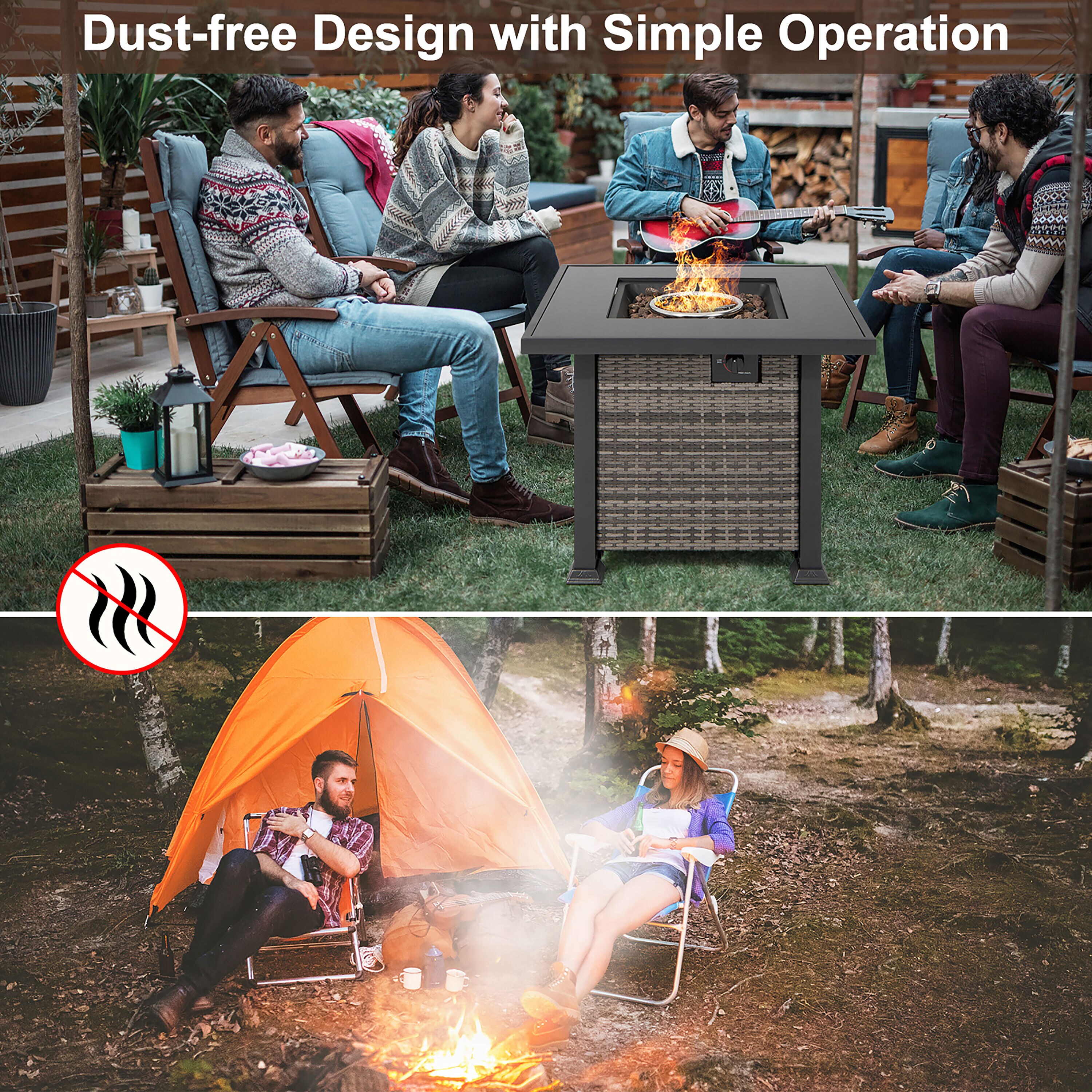 Costway NP10618GR Outdoor-Gas-Firepits - View #5