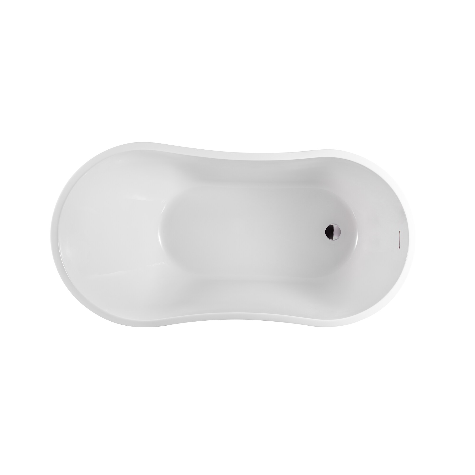 54" White Acrylic Freestanding Soaking Bathtub