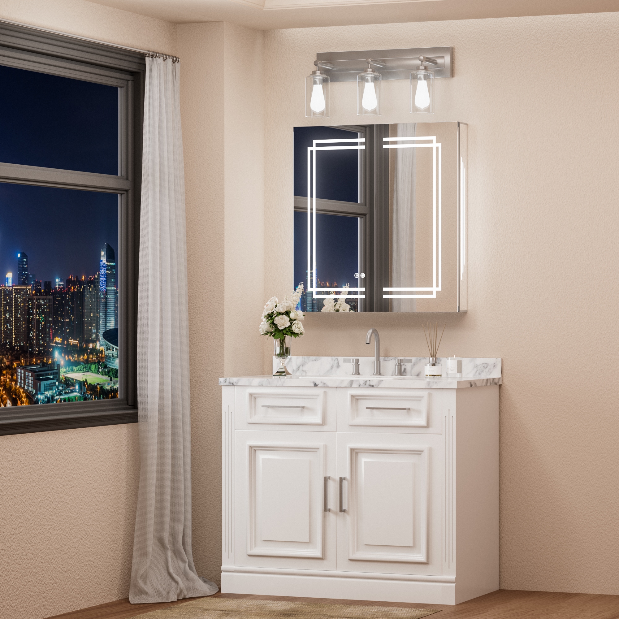 Keonjinn LW-JG-ZCG-7681SI Bathroom-Medicine-Cabinets - View #2