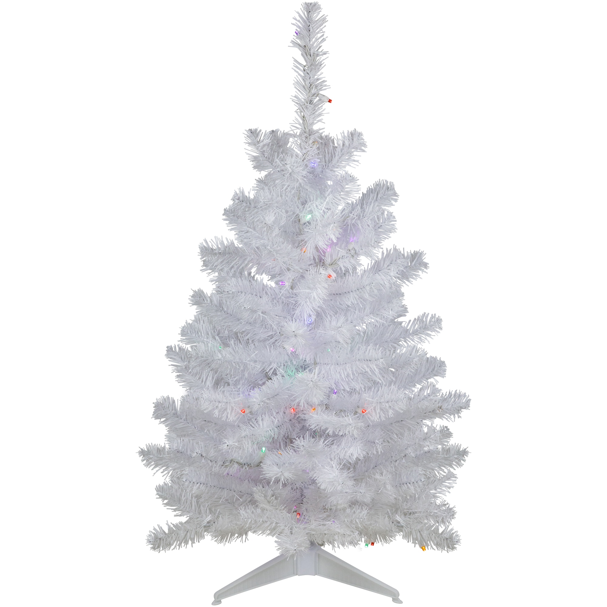 Northlight 32913244 3-ft Pre-lit White Artificial Christmas Tree with Multicolor LED Lights
