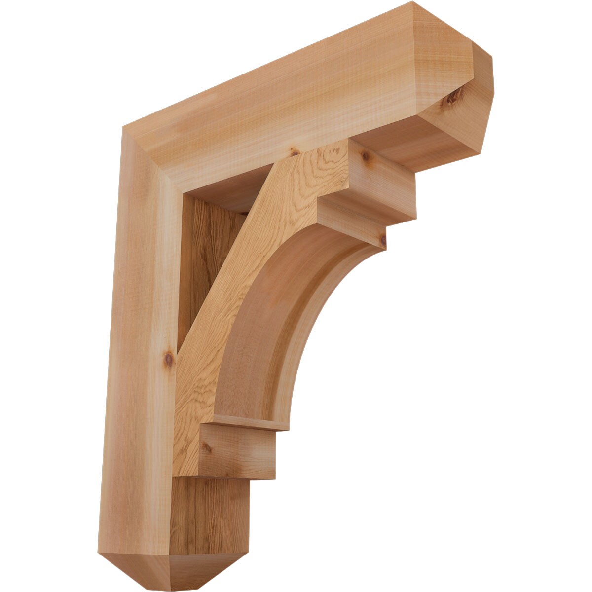 Ekena Millwork BKT06X24X28MRC04SWR Merced craftsman smooth 5-1/2-in x 24-in x 28-in Western red cedar Brown Wood Standard bracket