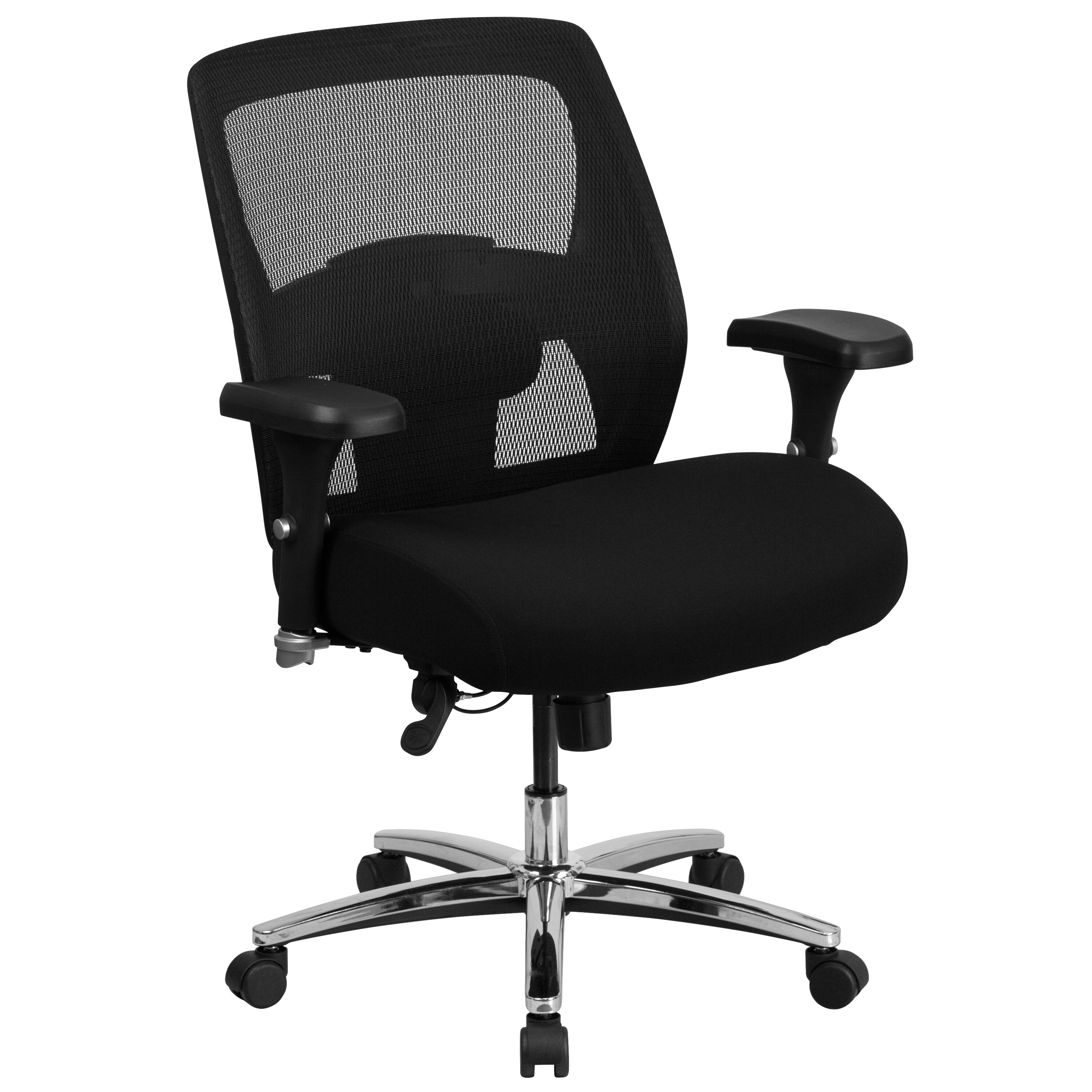 Flash Furniture Black Fabric Contemporary Adjustable Height Swivel  Upholstered Desk Chair in the Office Chairs department at