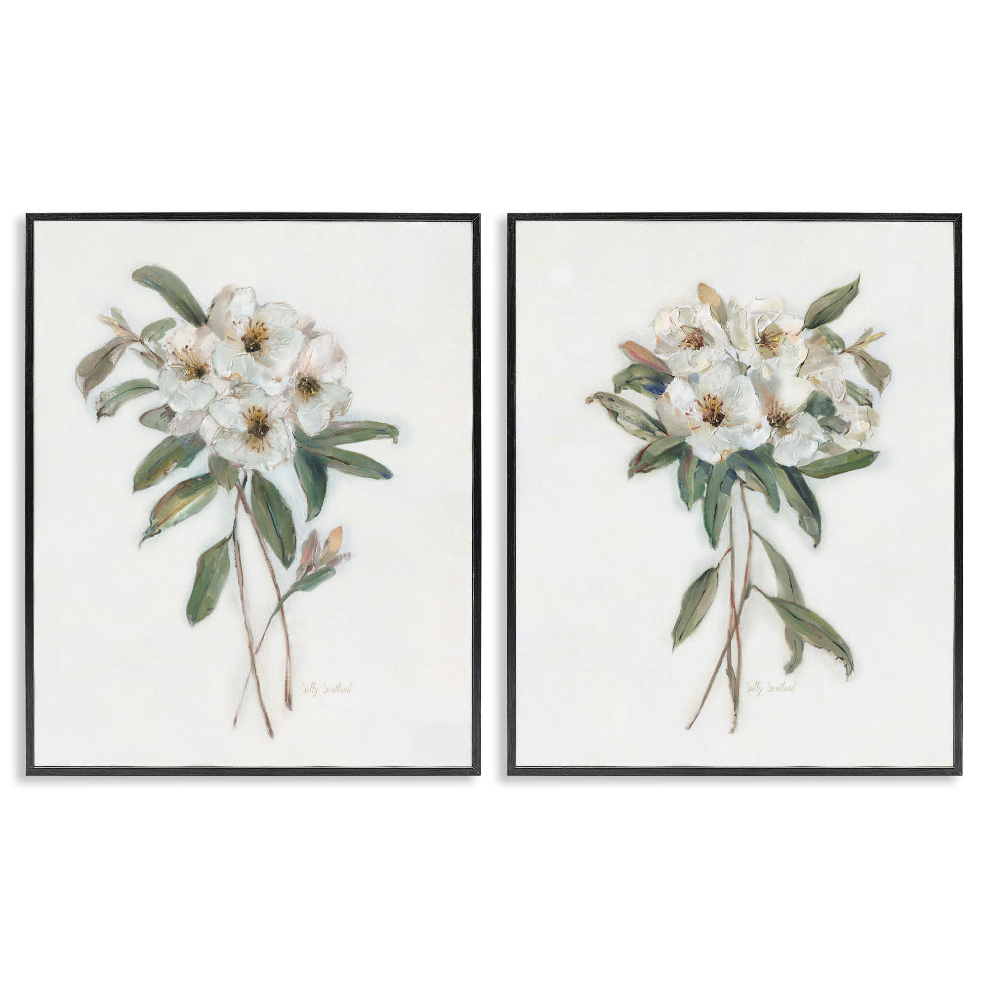 Stupell Industries B2-742-FR-2PC-16X20 Wild Spring Flower Bundles 2 Piece Black Framed Giclee Art Set By Sally Swatland 16 x 20