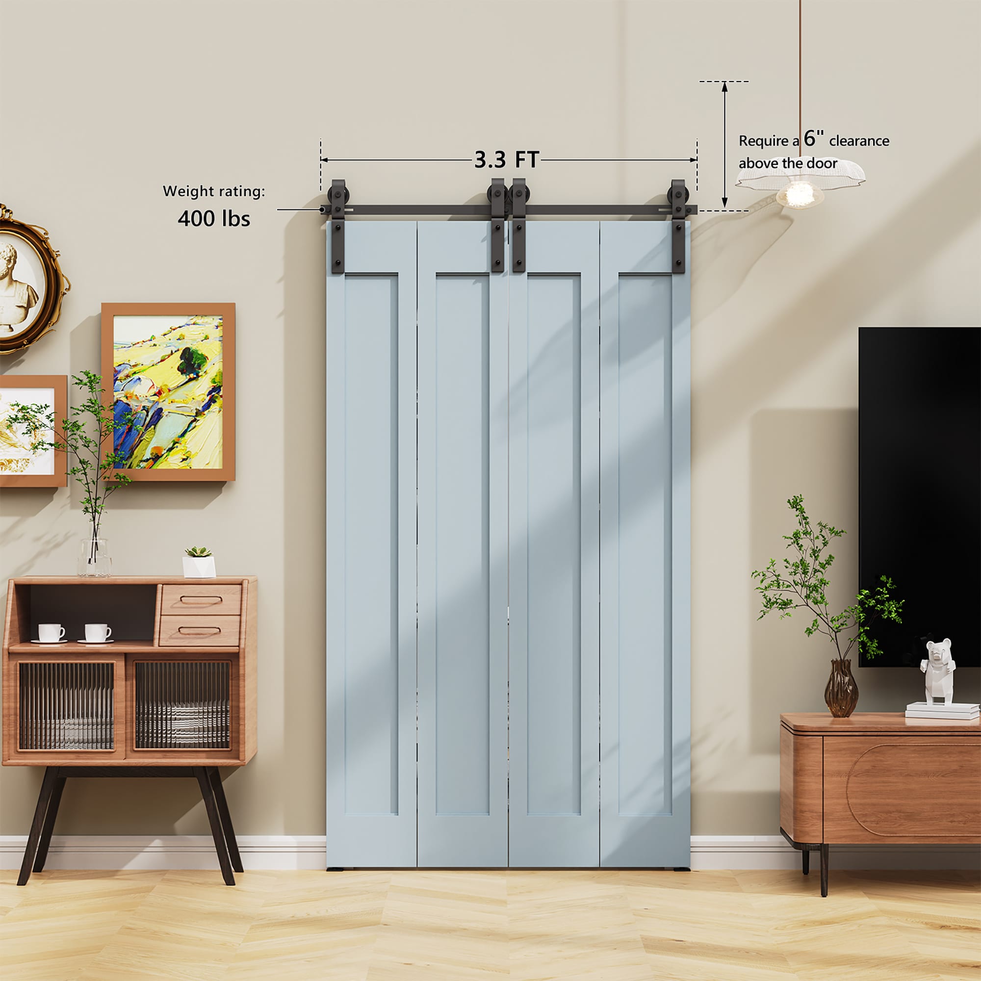 Clihome HL-U2030105200 Barn-Door-Roller-Kits - View #2