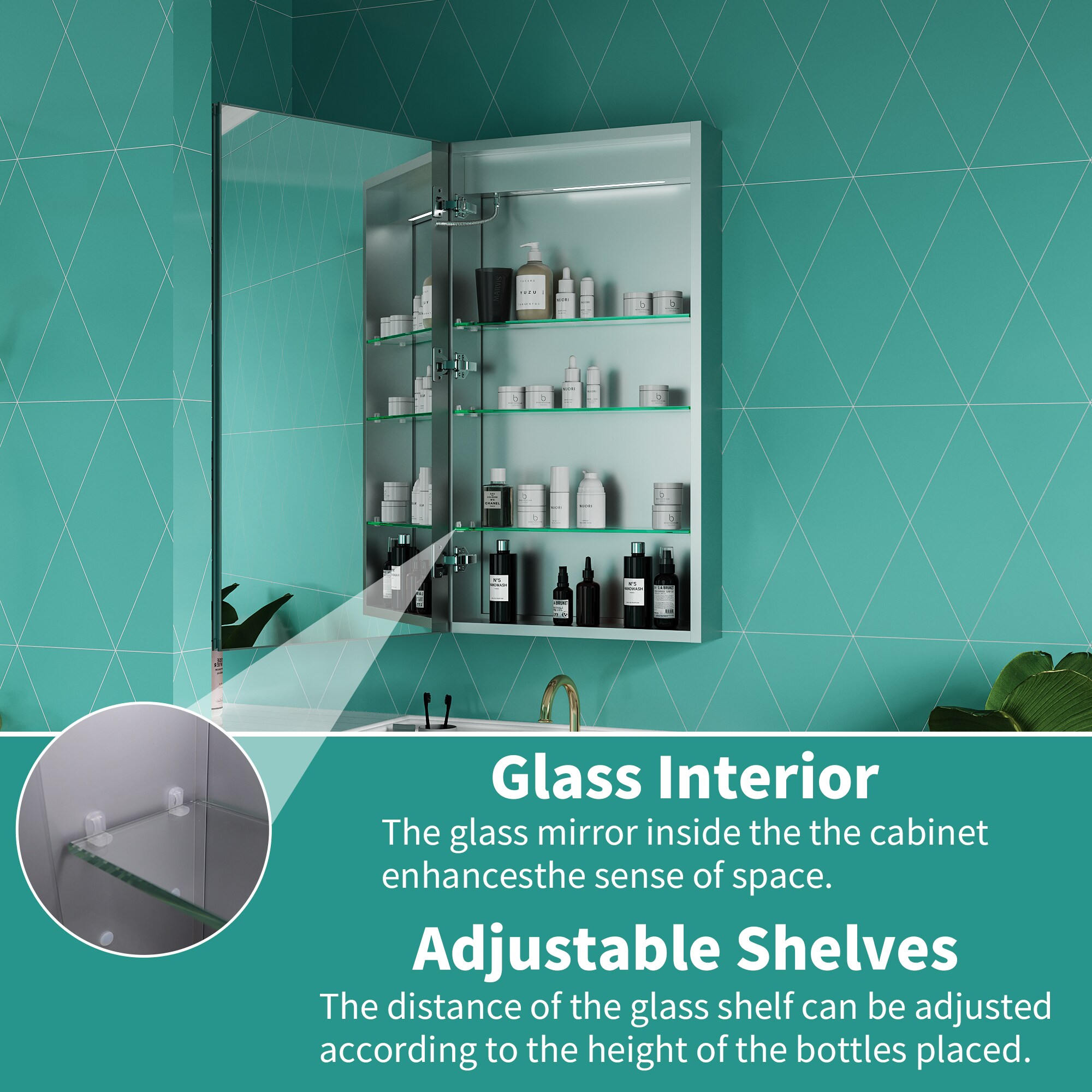 ExBrite LWSDHMC2028V5L Bathroom-Medicine-Cabinets - View #7
