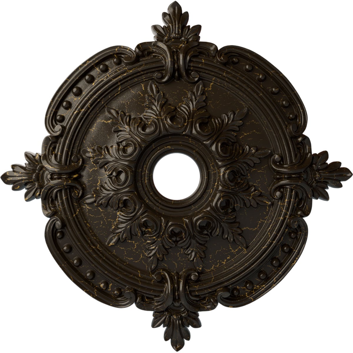 Ekena Millwork CM28BESHC Benson Classic 28.375-in W x 28.375-in L Painted Stone Hearth Crackle Polyurethane Whole Ceiling Medallion