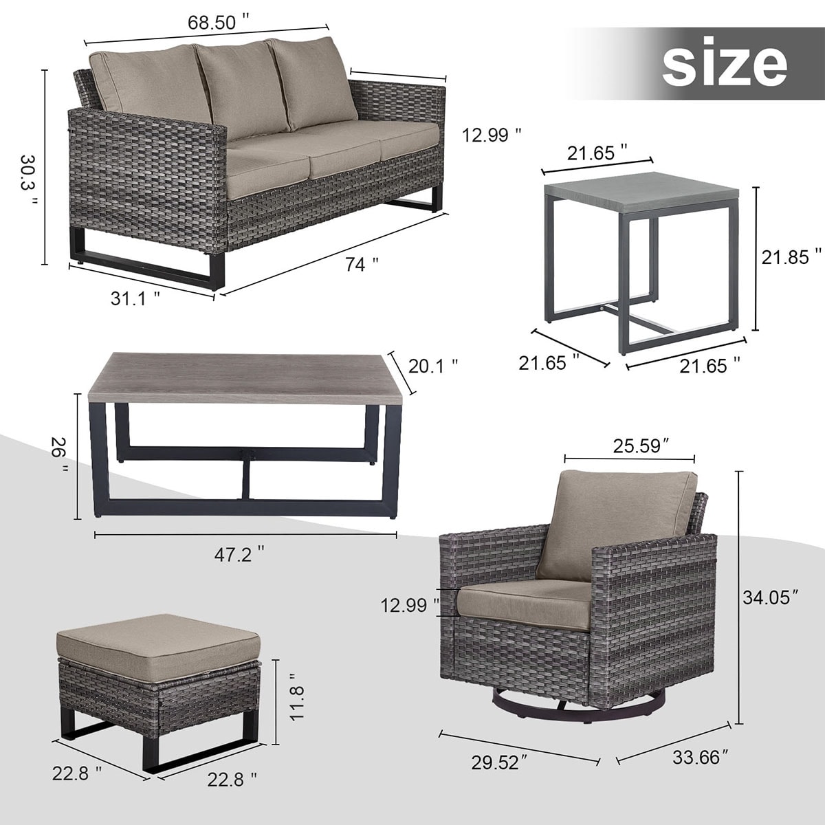 Rilyson FS062069X2065070-3 Patio-Conversation-Sets - View #3