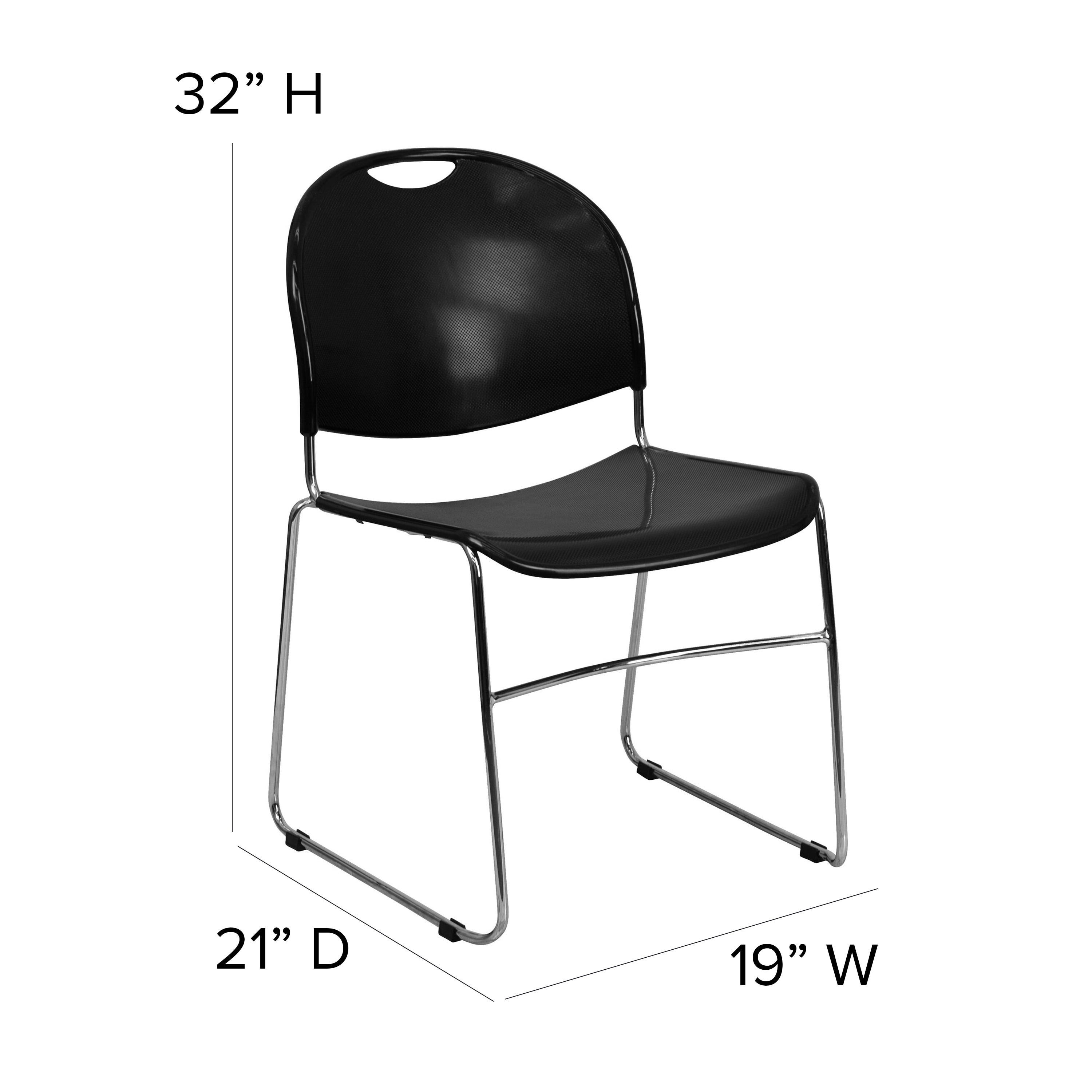 Flash Furniture Modern Black Plastic/Chrome Frame Plastic Accent Chair ...