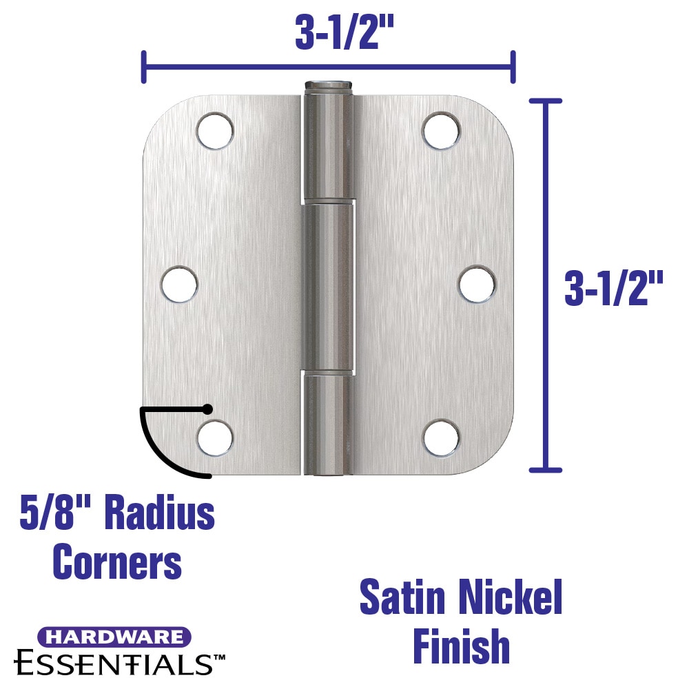 3-inch with Square Corners Satin-Nickel Door Hinge (1-pc)