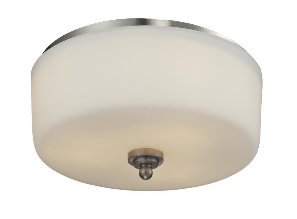 Z-Lite 434-F3-BN Cardinal 1 -Light 13-in Brushed Nickel Flush Mount Light