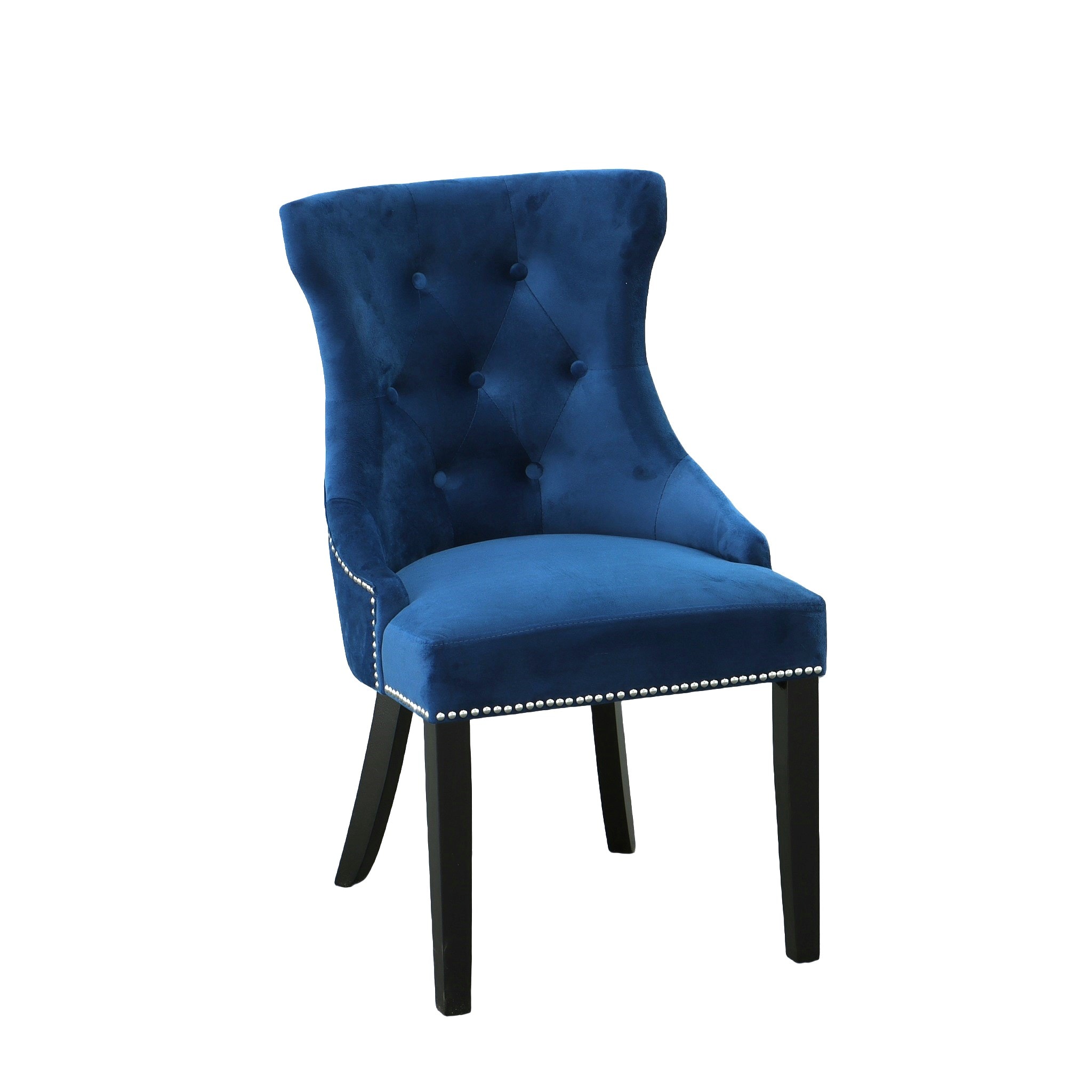Carolina Cottage 2123-ESPBLU Set of 2 Julia Contemporary/Modern Velvet Upholstered Dining Arm Chair (Wood Frame)