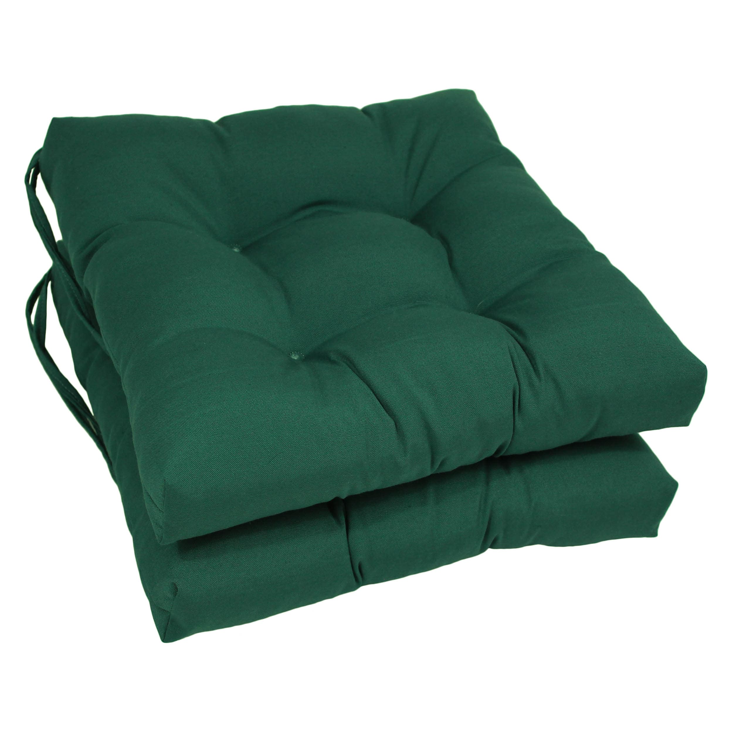 Blazing Needles 916X16SQ-T-2CH-TW-FG Forest Green Solid Chair Cushion