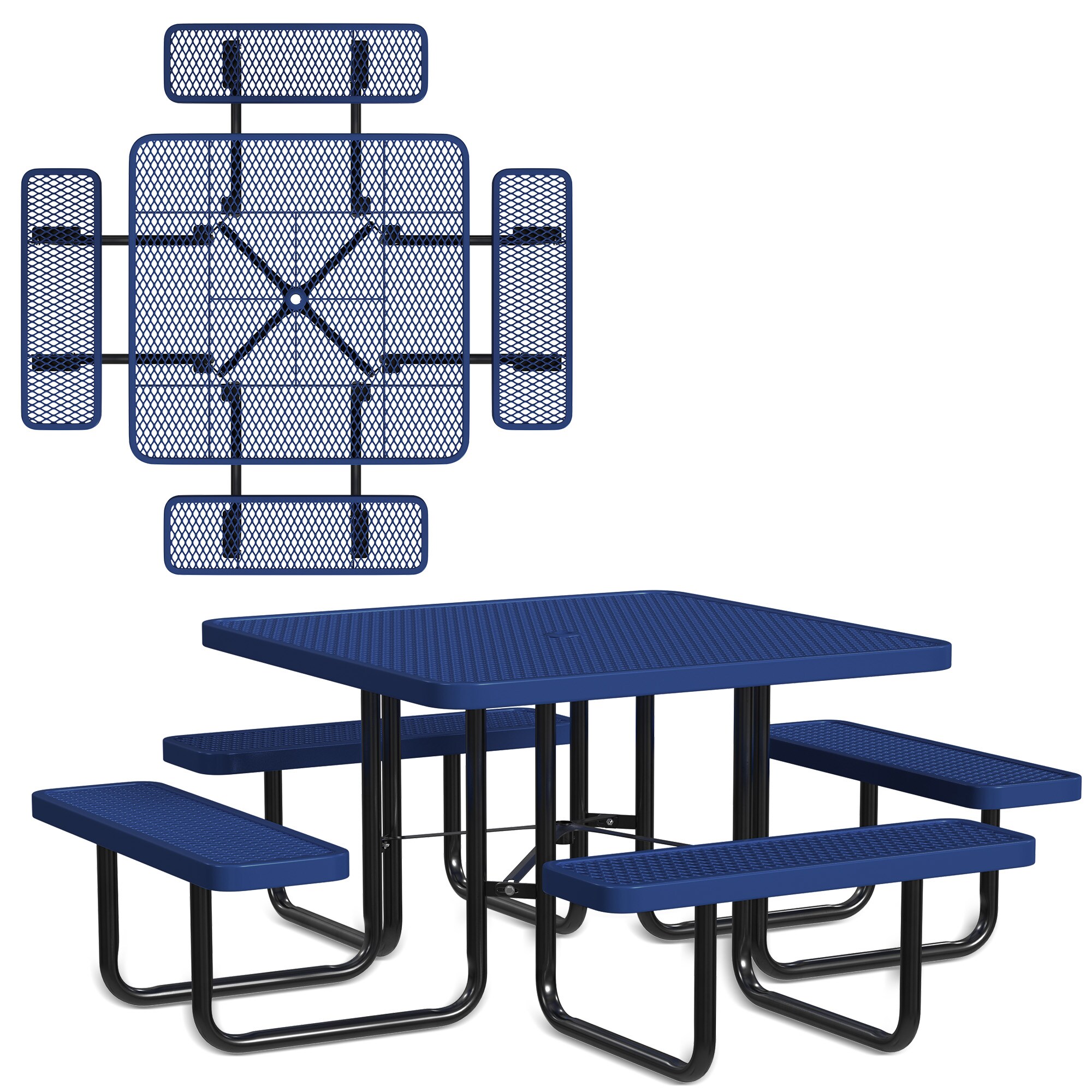 LeisureCraft T46SQP-NAVY Picnic-Tables - View #2