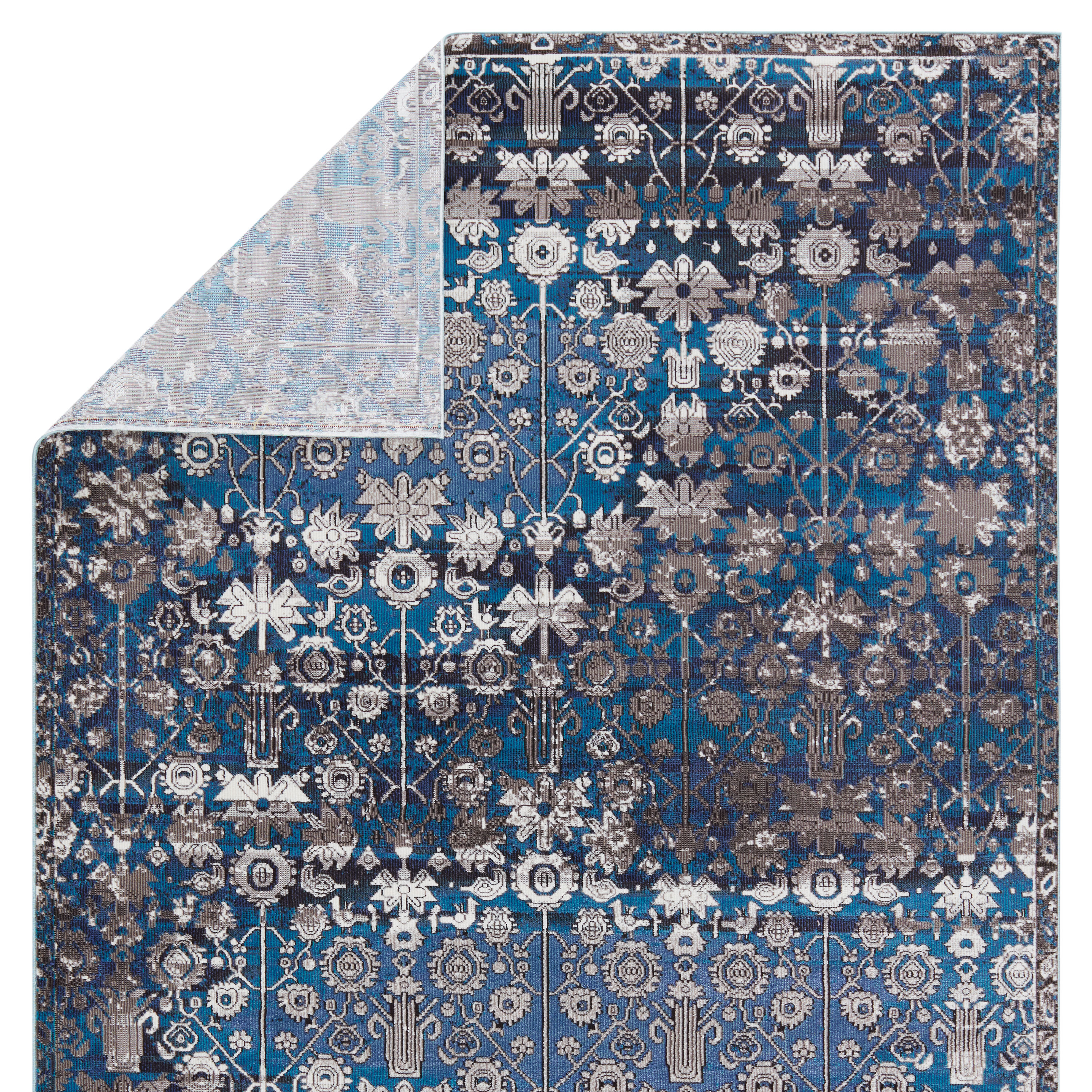 Borealis Izar 9' x 12' Blue Synthetic Tufted Area Rug