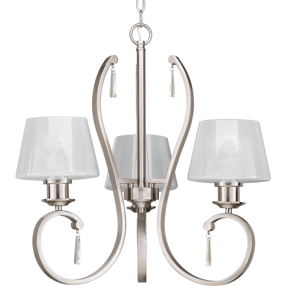 Progress Lighting P4523-09 Dazzle 3-Light Brushed Nickel Transitional Chandelier