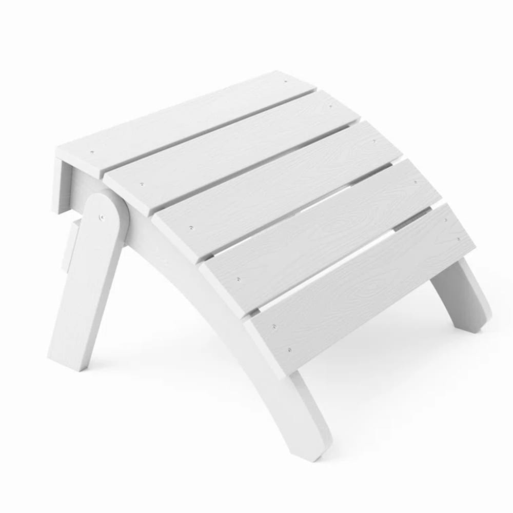 WINSOON JD7004 White Folding Adirondack Ottoman White Plastic Ottoman