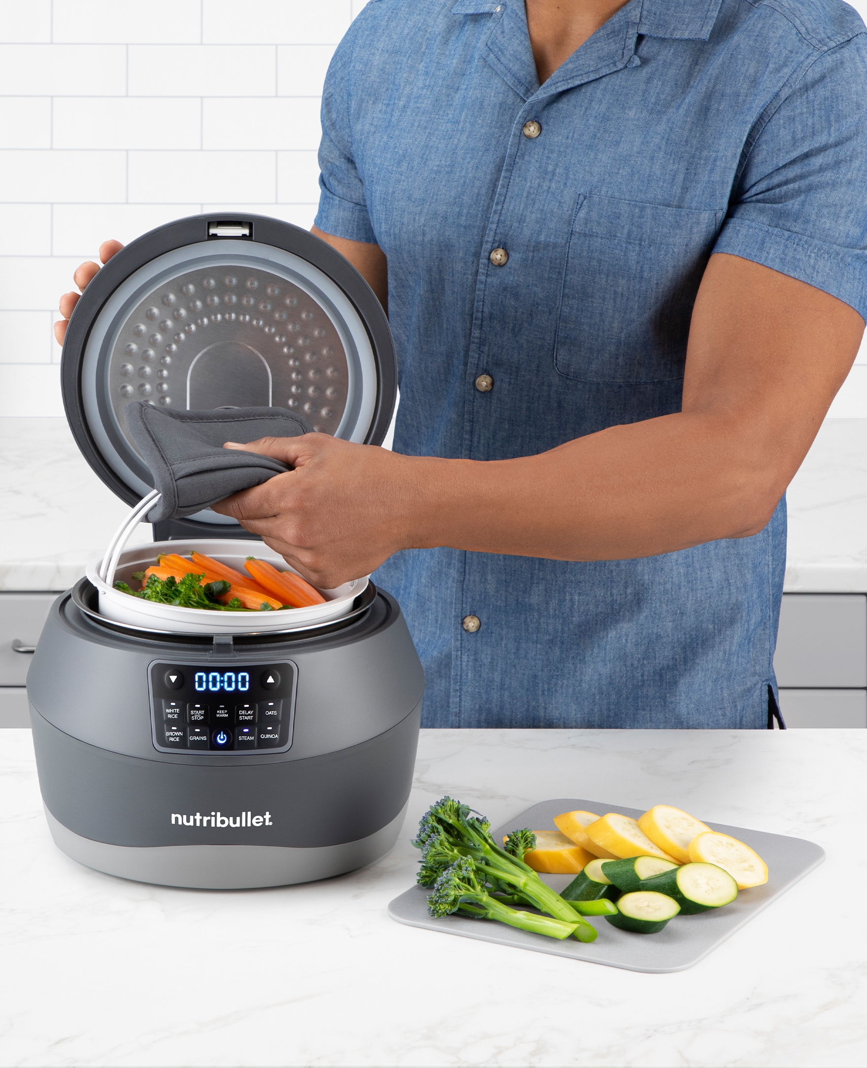 nutribullet 10 Cups Programmable Residential Rice Cooker in the Rice Cookers  department at